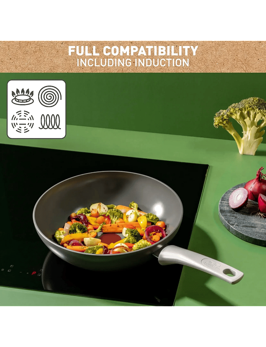 Tefal - Renew ON Wokpan 28 cm Grey - woks - grey - 3
