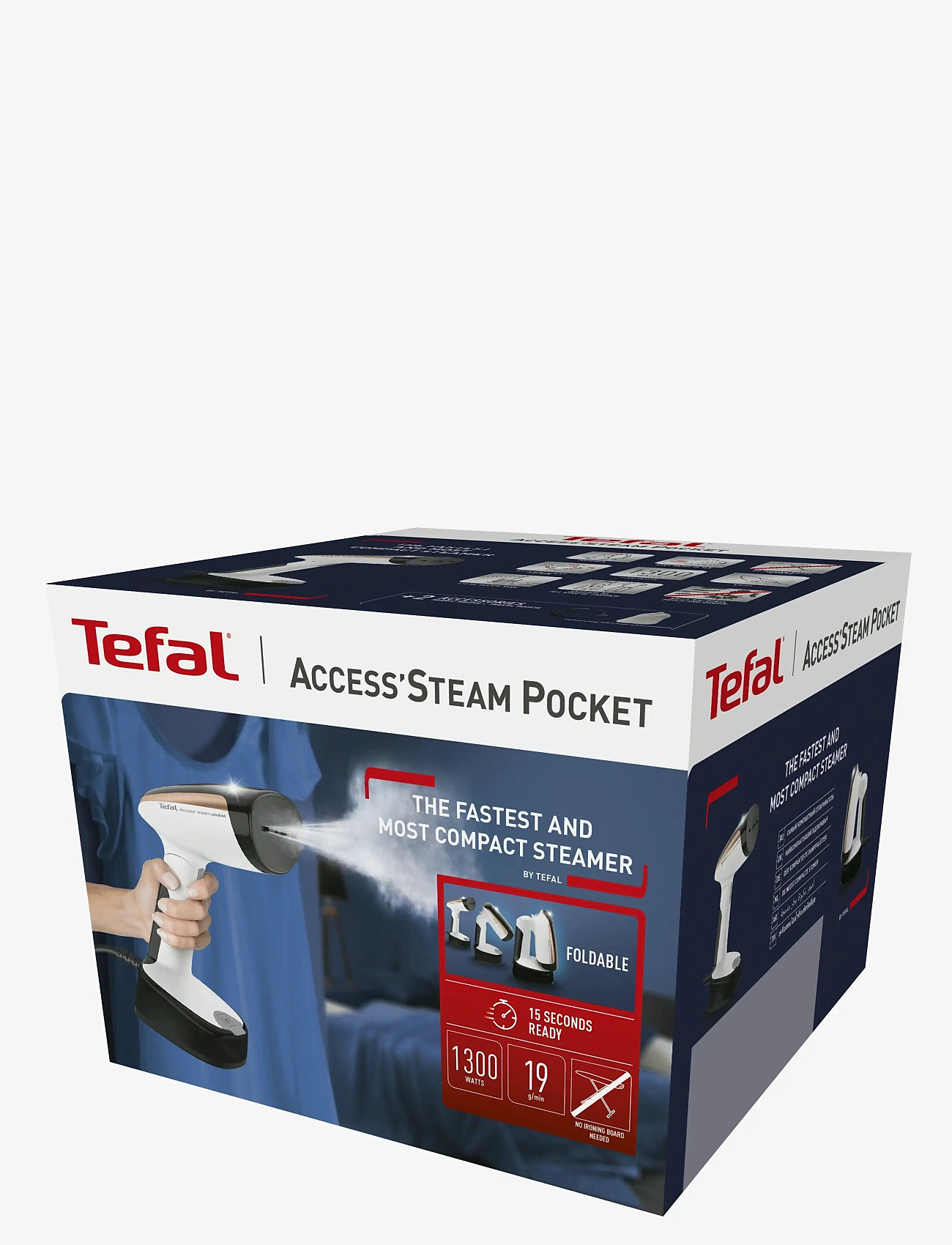 Tefal - Access Steam Pocket Garment Steamer - dampfgarer - white, grey, rose - 4
