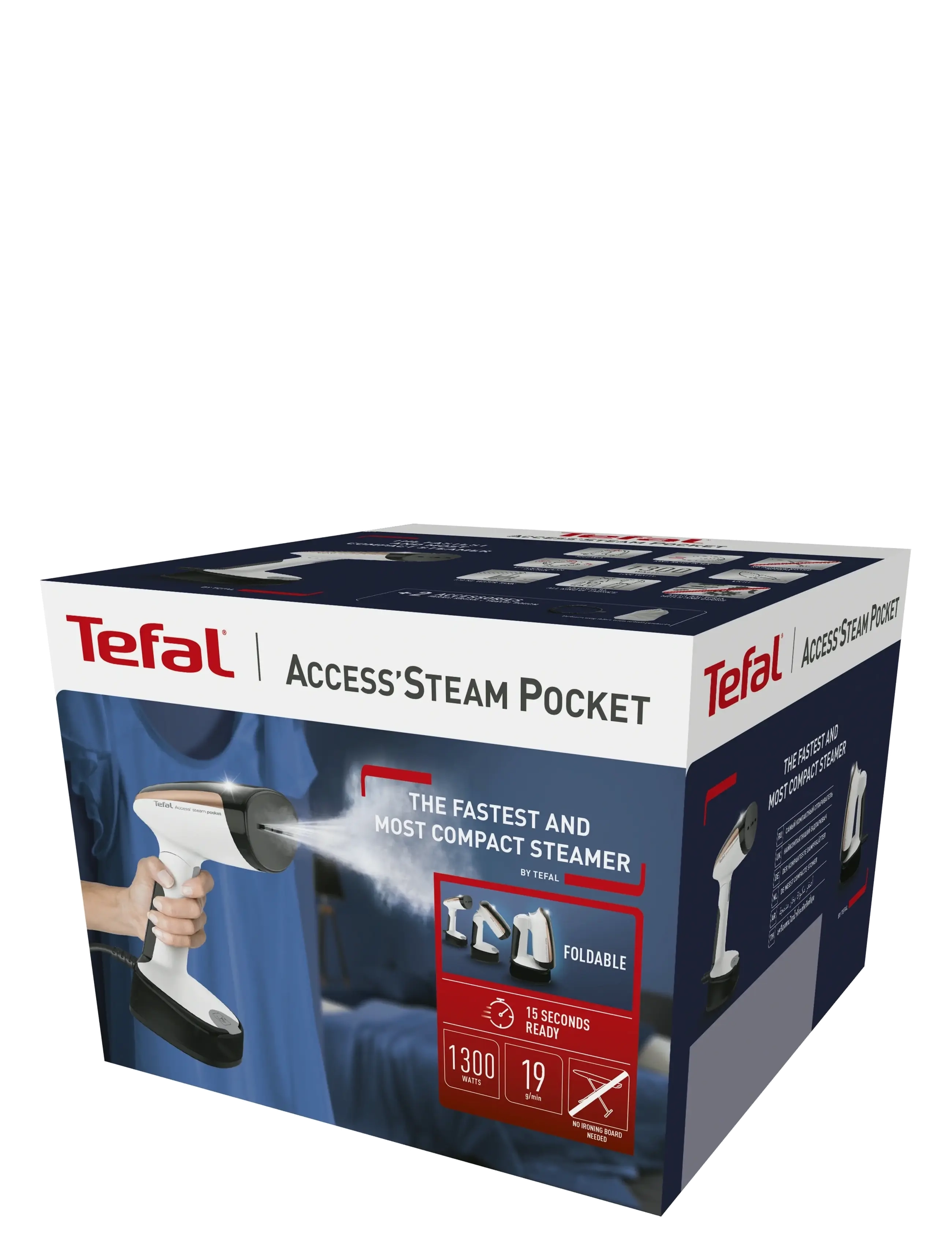 Tefal - Access Steam Pocket Garment Steamer - gufuvélar - white, grey, rose - 5