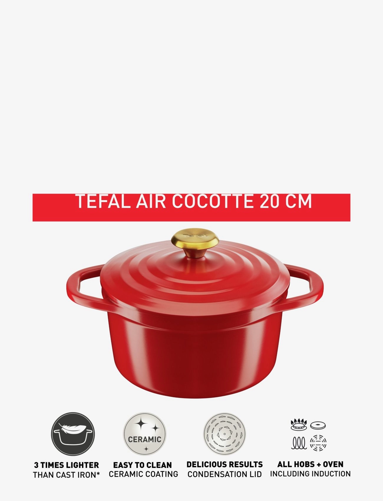 Tefal - Air Stewpot 20 cm / 3,1 l. Red - red - 2