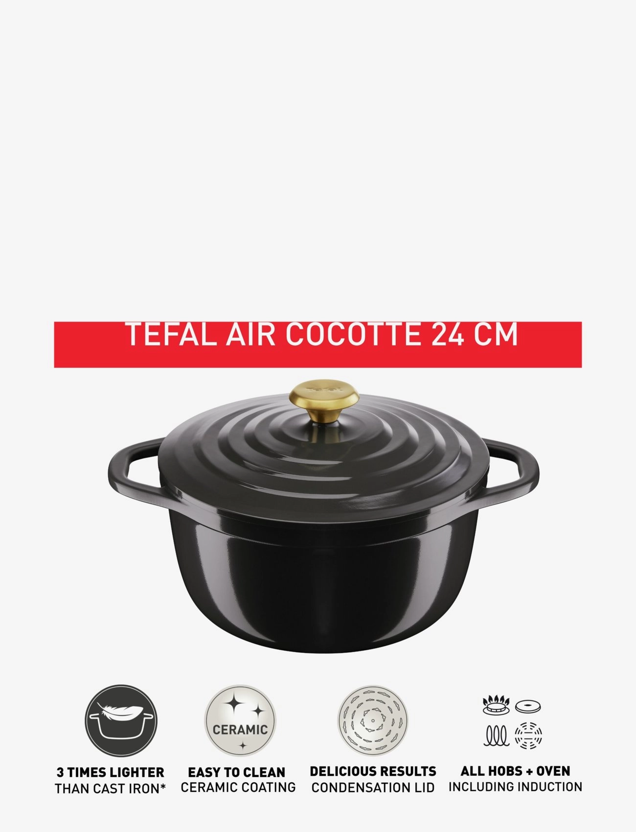 Tefal - Air Stewpot 24 cm / 4,7 l. Grey - grey - 2