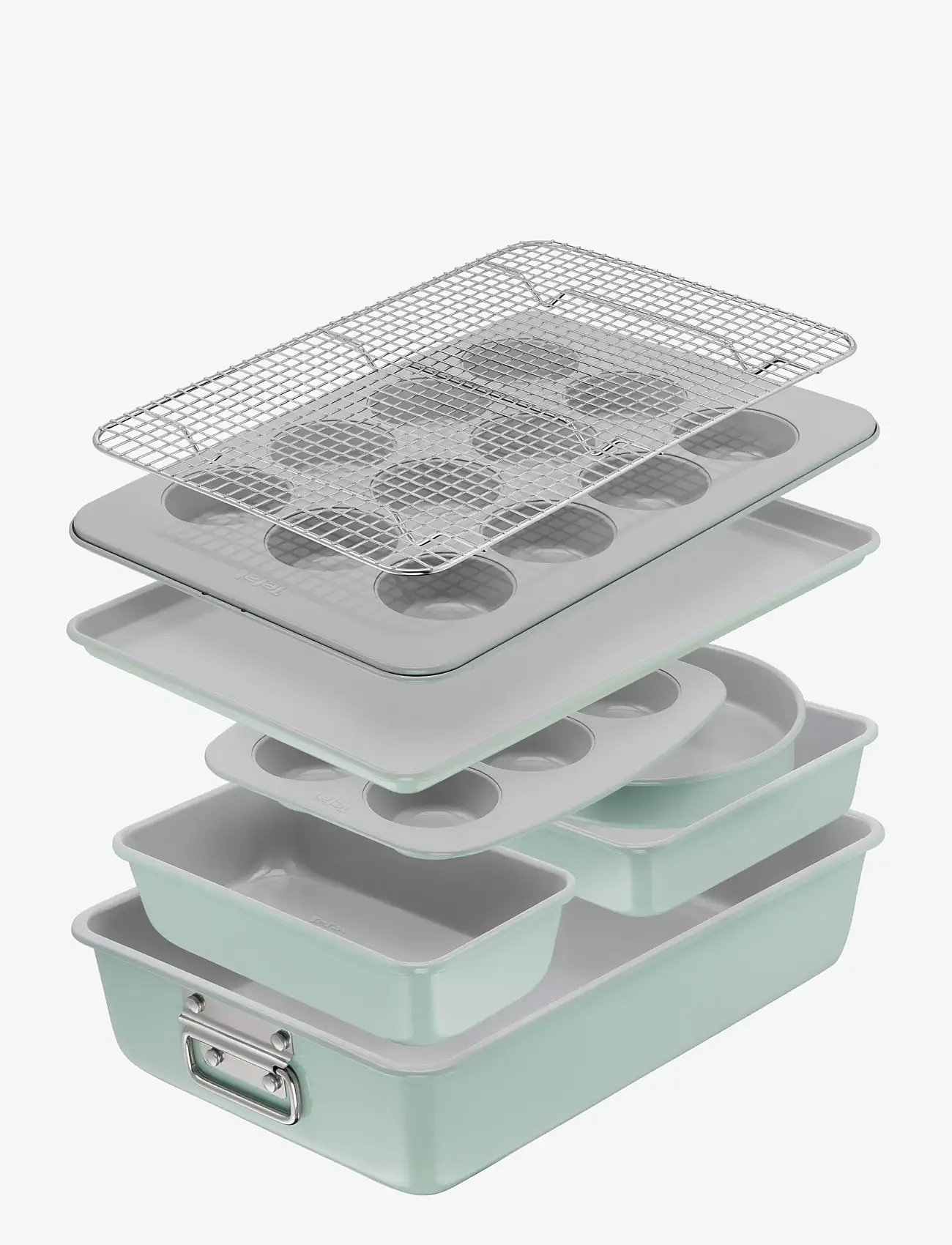 Tefal - Ceramik 12 muffins 39x27,5cm - cupcake & muffinformen - grey / turqouise - 3