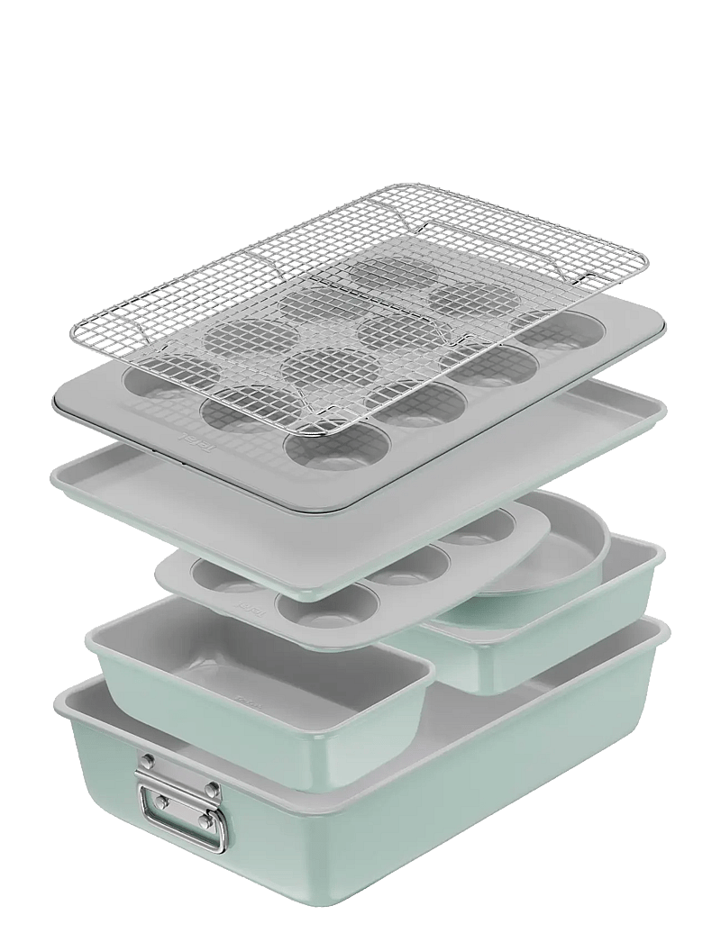 Tefal - Ceramik 12 muffins 39x27,5cm - cupcake & muffinformen - grey / turqouise - 3