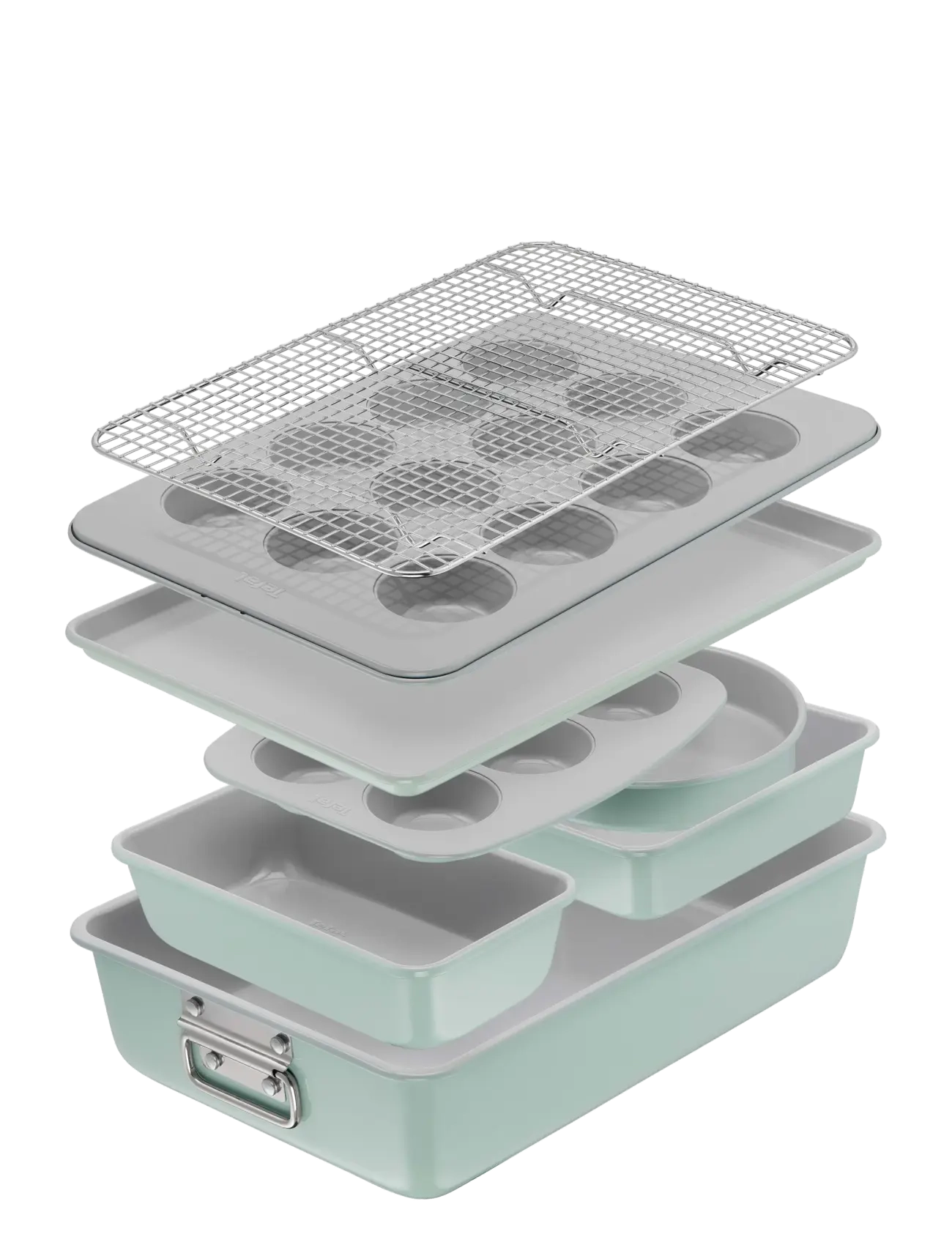 Tefal - Ceramik Square Cake 20cm - keks- & kuchenformen - grey / turqouise - 4