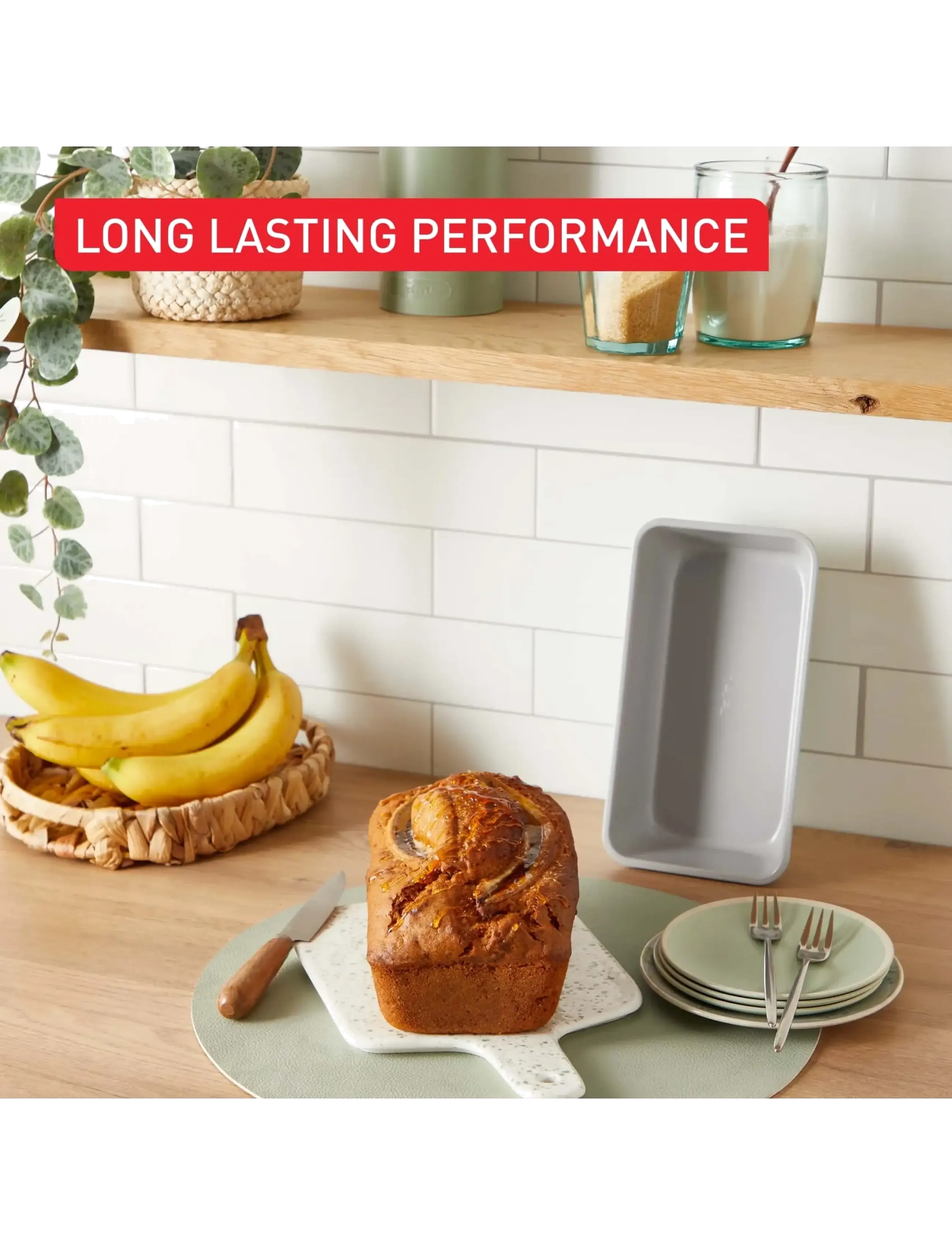 Tefal - Ceramik Loaf pan 23cm - kageforme - grey / turqouise - 5