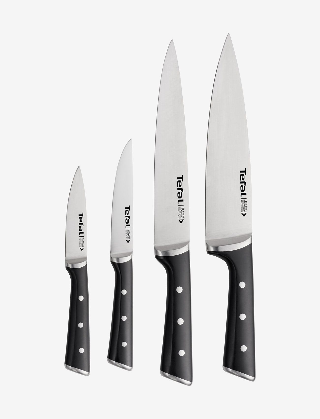 Tefal - Ice Force Set 4pcs Pairing-, Utility-, Slicing-, Chef Knife - Šefpavāra naži - stainless steel - 0