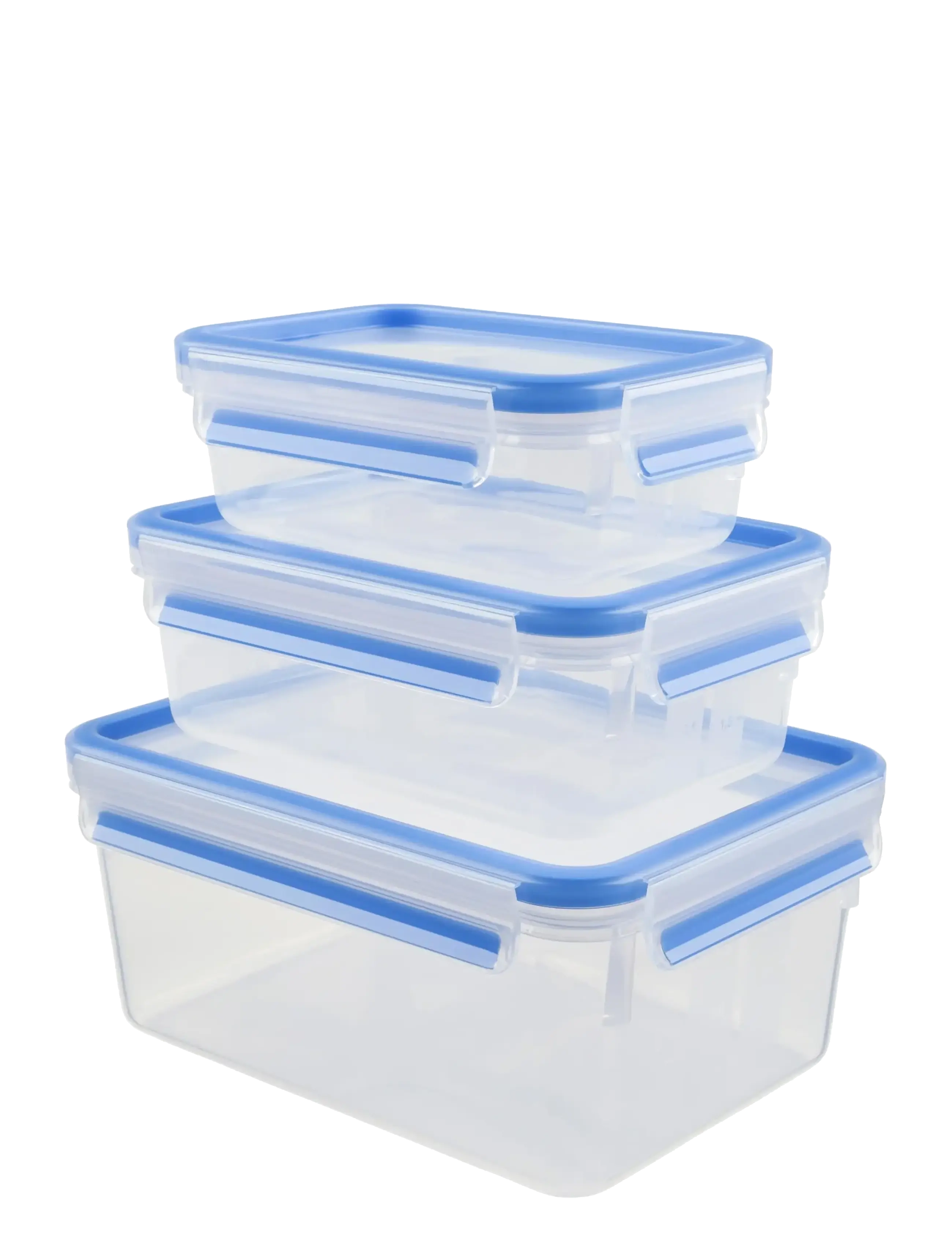 Tefal MasterSeal FRESH box 3pcs 0,55/1,0/2,3 l. - Köögis hoiustamine - TRANSPARENT / blue
