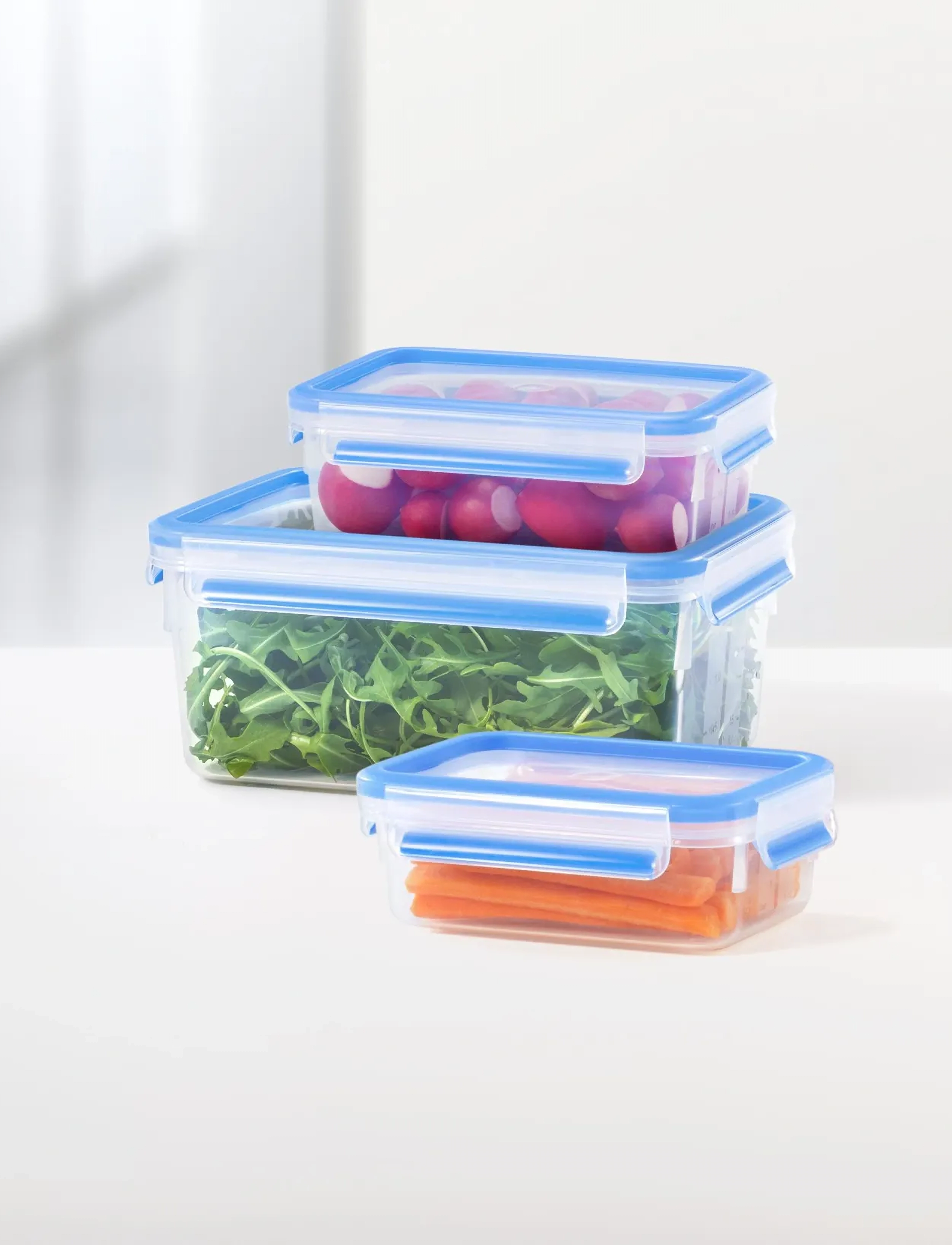 Tefal Masterseal Fresh Box 3Pcs 0,55/1,0/2,3 L., One Size, Kitchen Storage, Blau - Lunch Boxes, Homeware