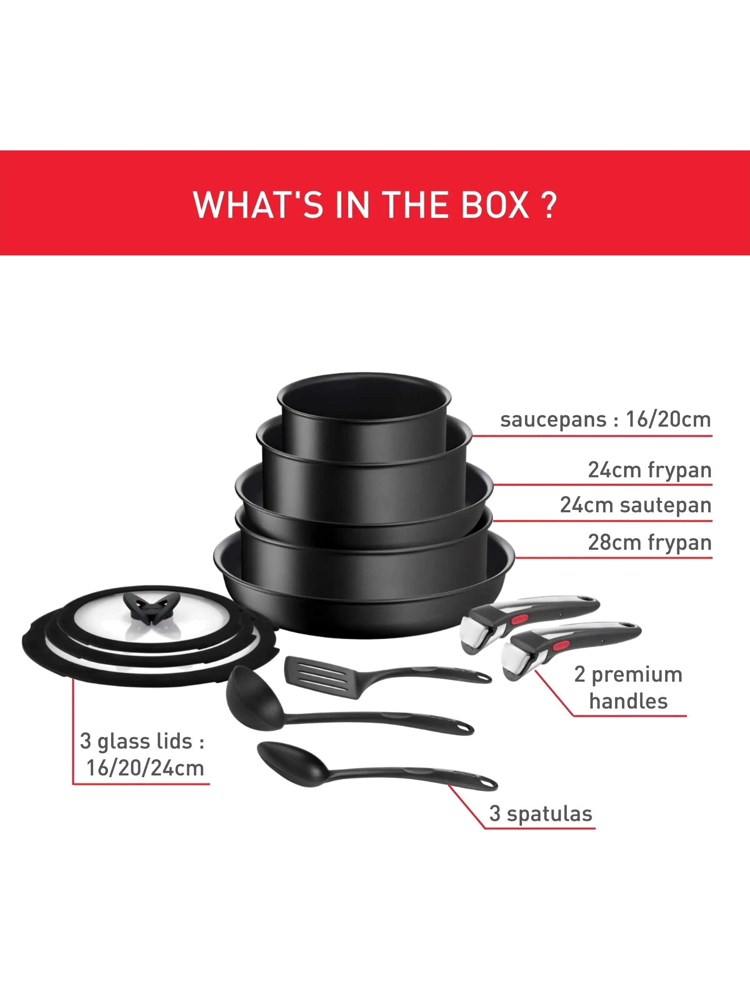 Tefal - Ingenio Unlimited ON 13 pcs set - stieltopf-sets - black - 2