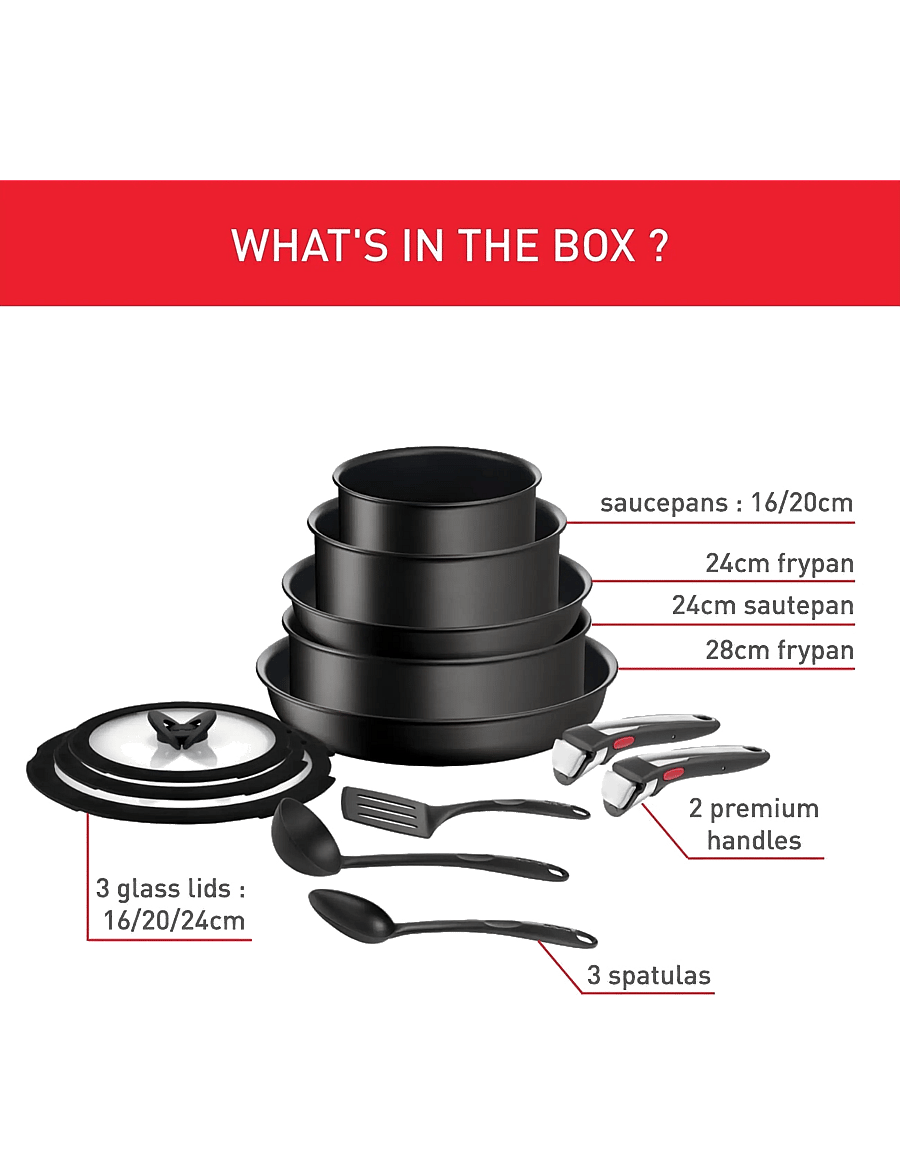 Tefal - Ingenio Unlimited ON 13 pcs set - stieltopf-sets - black - 2