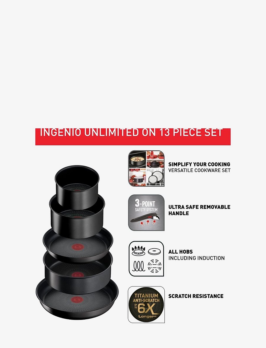 Tefal - Ingenio Unlimited ON 13 pcs set - kastrulikomplektid - black - 2
