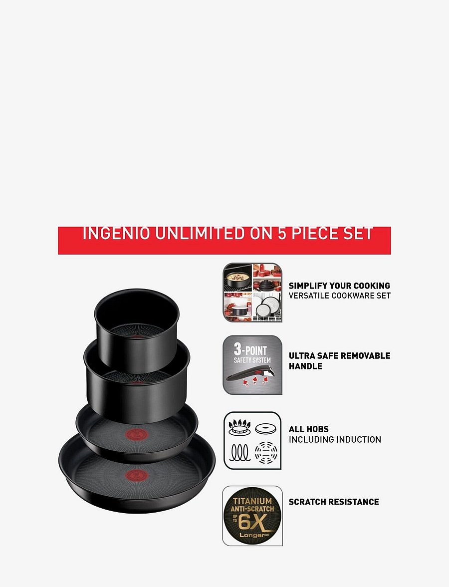Tefal - Ingenio Unlimited ON 5 pcs set - black - 2