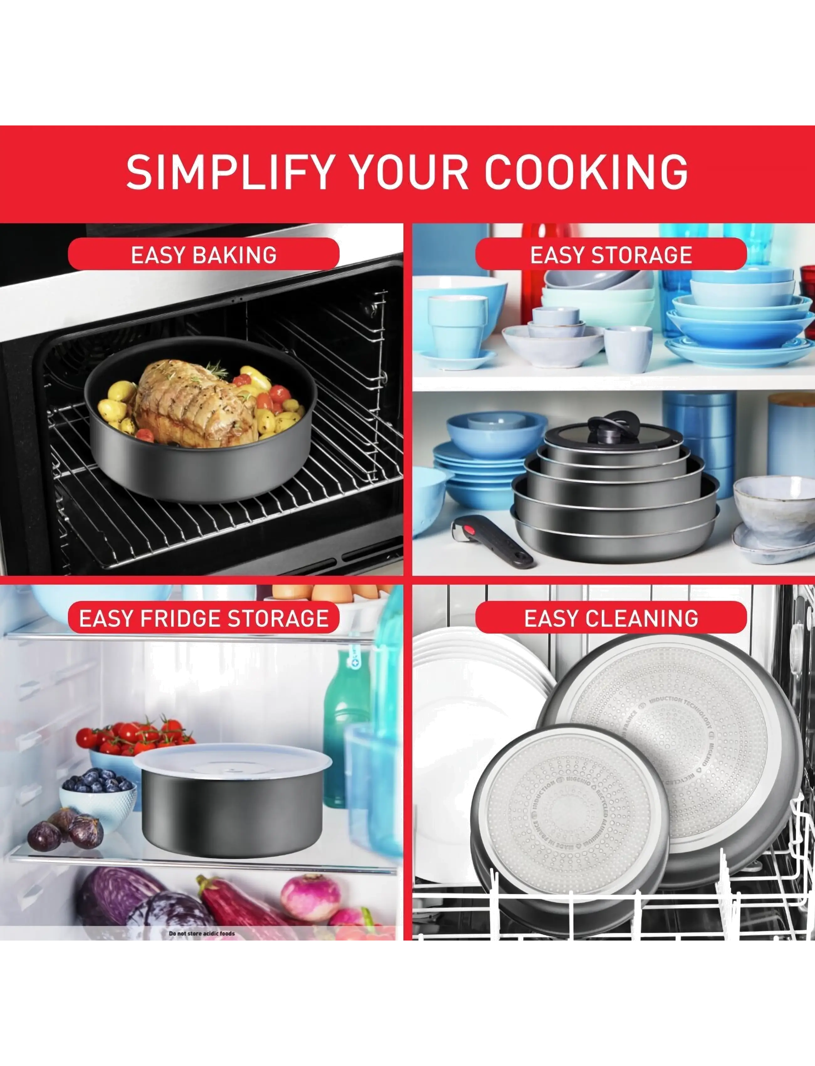 Tefal - Ingenio Daily chef ON 8 pcs set - kattilasetit - grey - 5