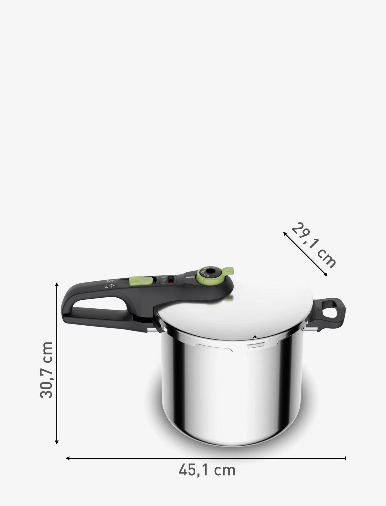 Tefal - Pressure cooker Secure Trendy 8 L w. steam basket - green - 3