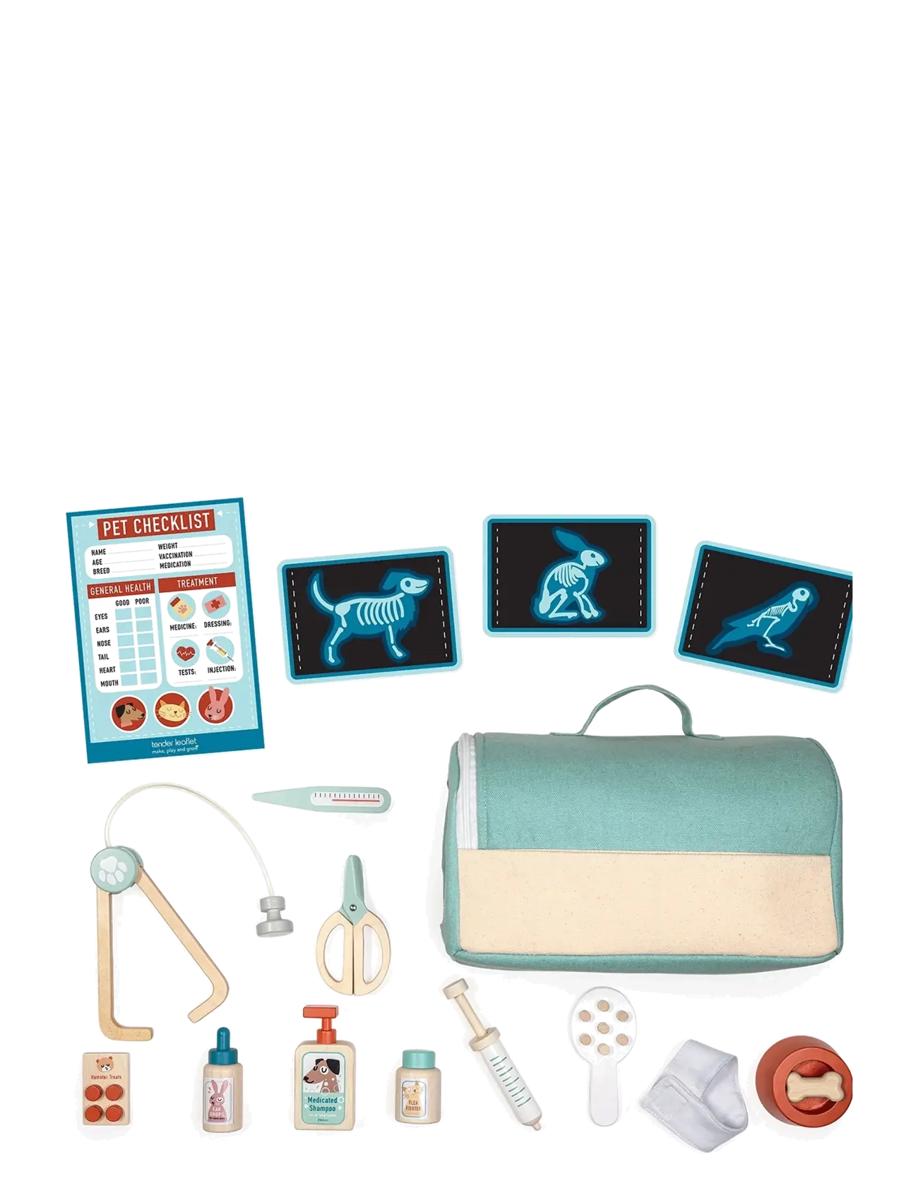 Tender Leaf - Animal Rescue Vet Case - bērnu ārsta komplekts - green - 4