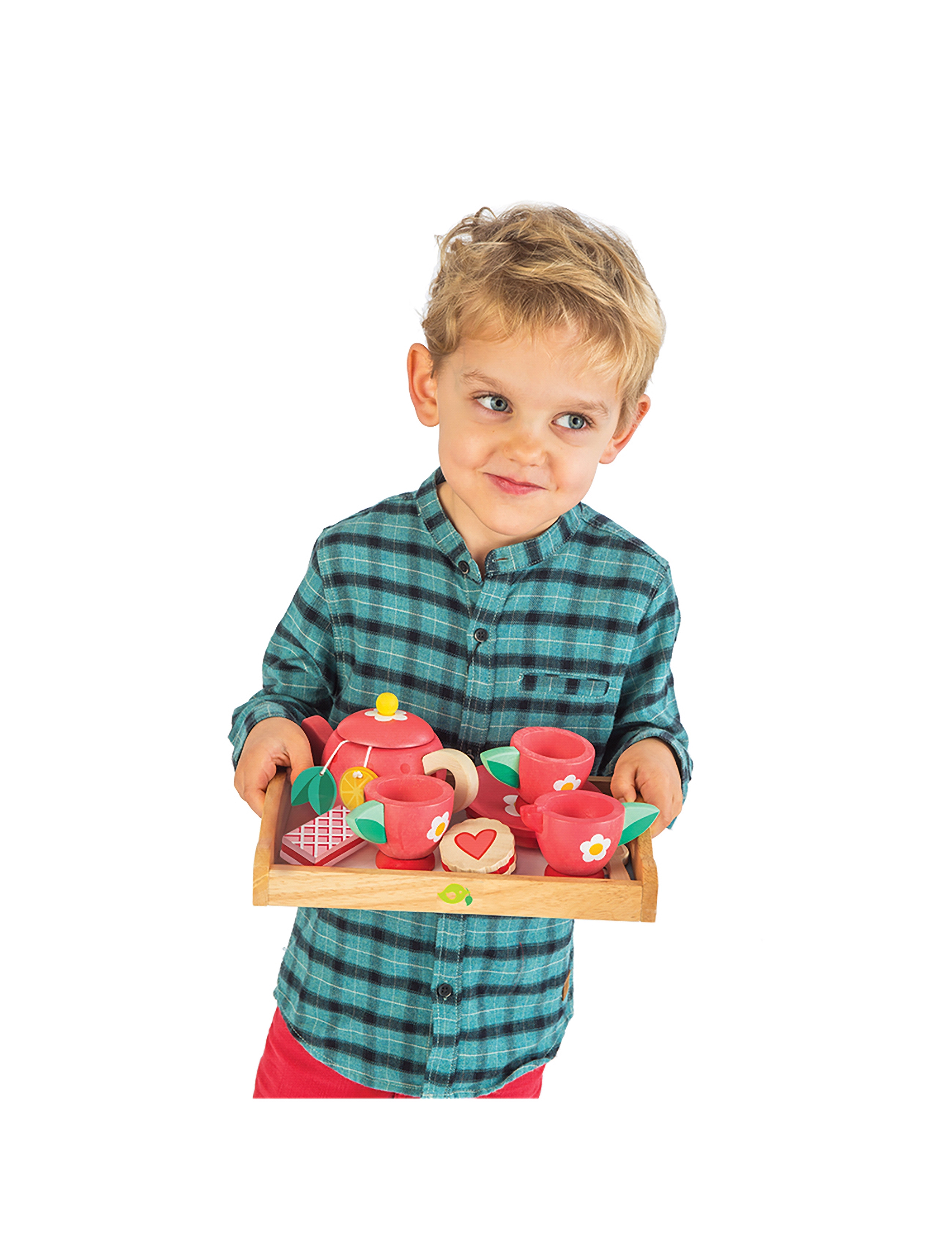 Tender Leaf Tea Tray Set - Strawberry, One Size, Red, Legetøjskøkken Og Tilbehør > Kaffe- Og Tesæt, Børn