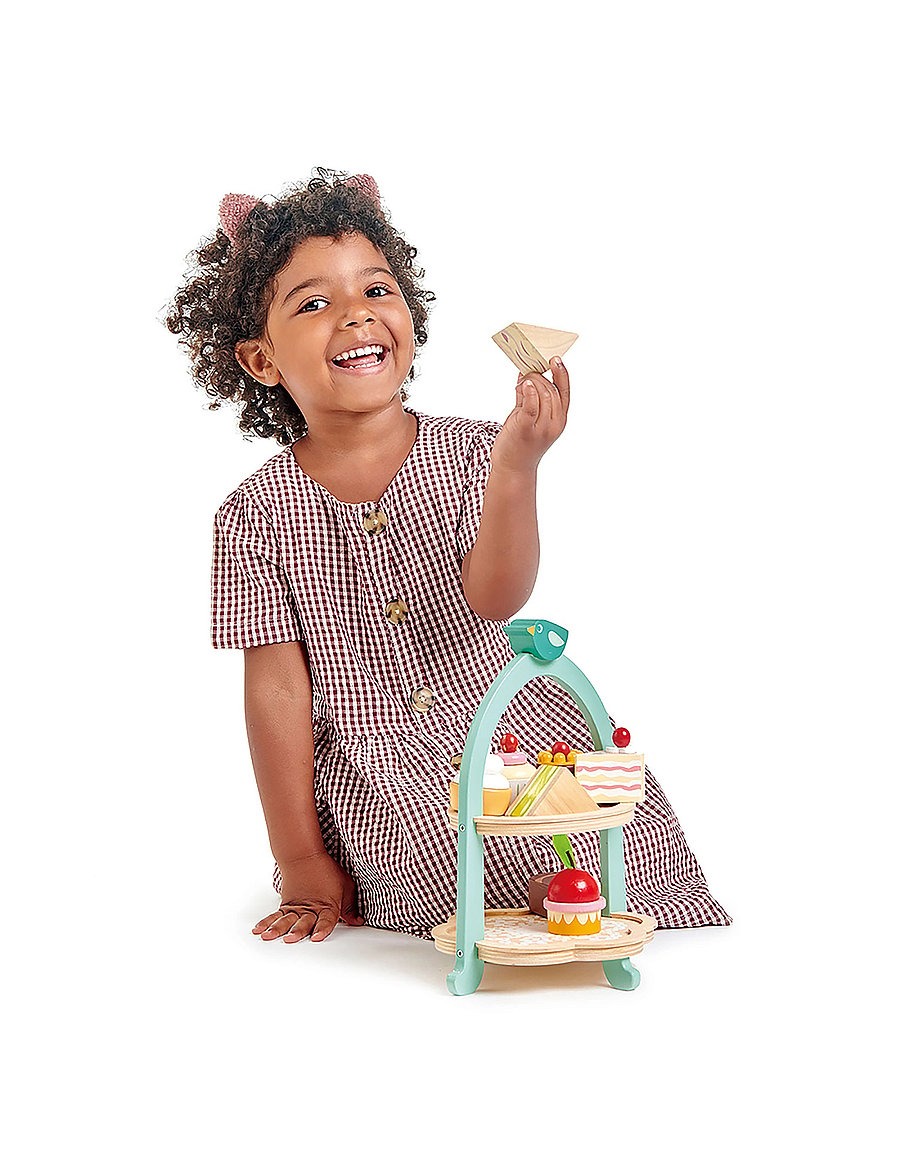 Tender Leaf - Mini Chef - Afternoon Tea Stand - Birdie - legemad & legekager - multi - 4