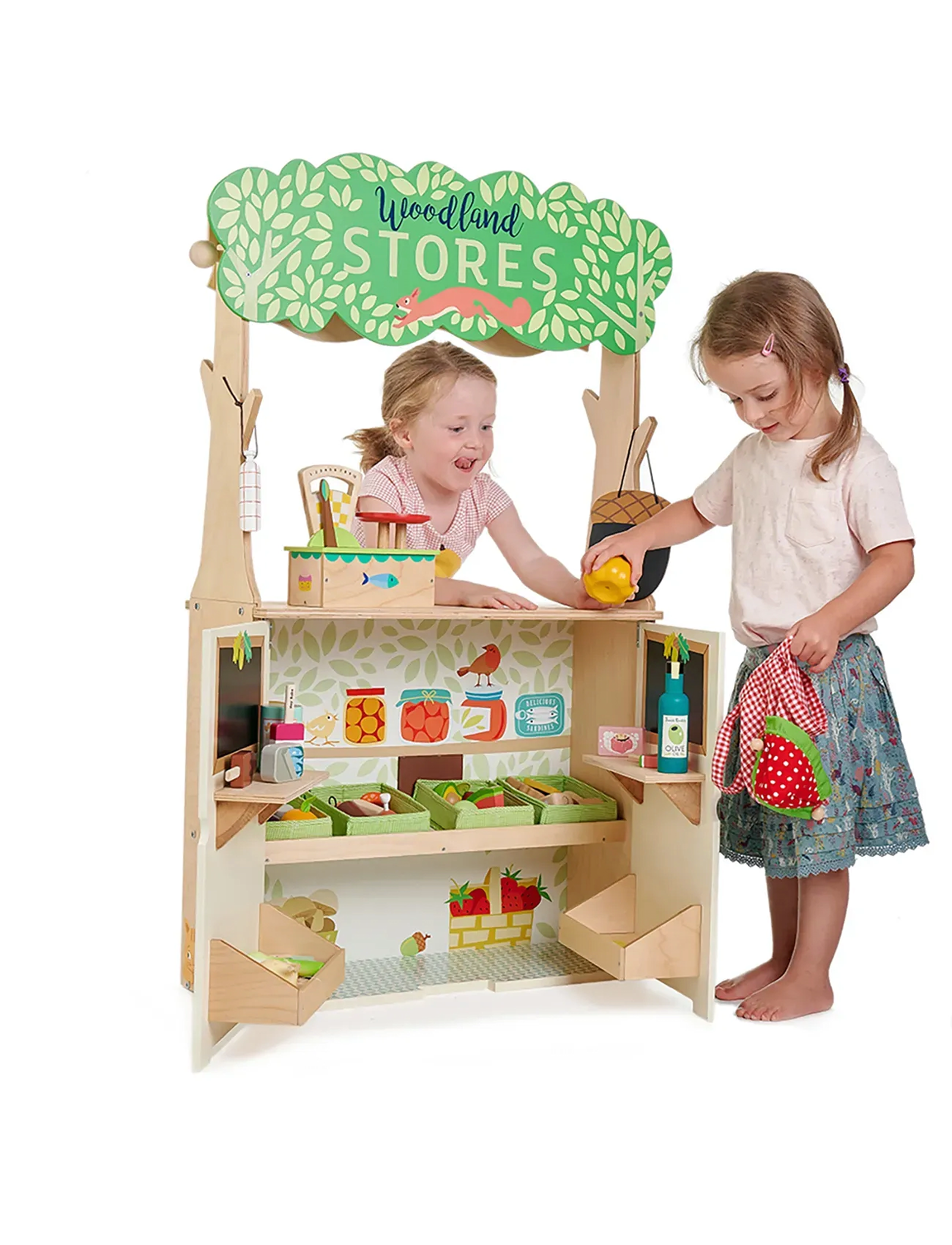 Tender Leaf Woodenland Store And Theatre, One Size, Multi/patterned, Rollespil > Markedsboder Og Tilbehør Til Legetøj, Børn