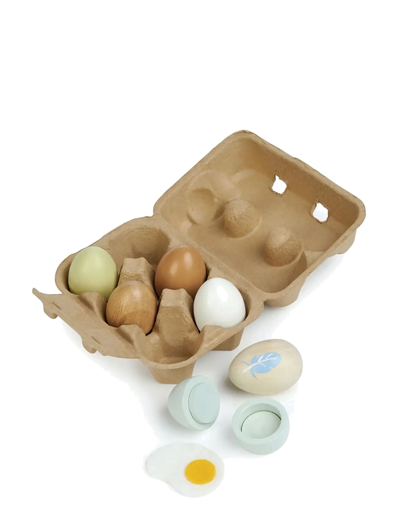 Tender Leaf - Wooden Eggs in Tray - legemad & legekager - multi - 2