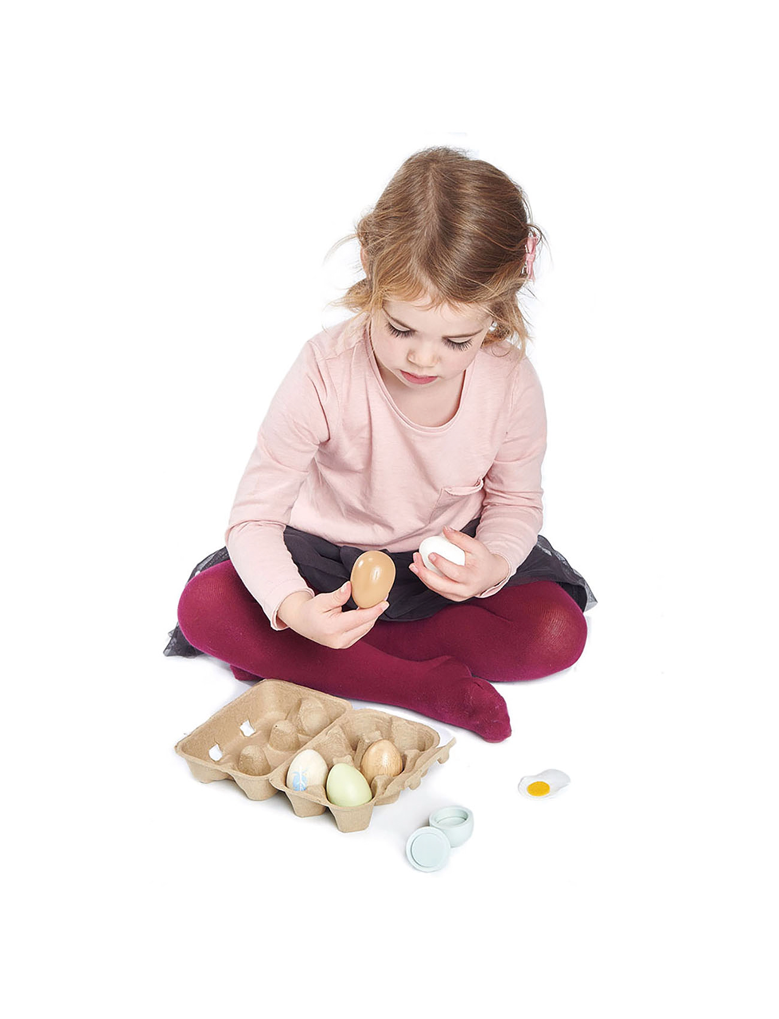 Tender Leaf Wooden Eggs In Tray, One Size, Multi/patterned, Legetøjskøkken Og Tilbehør > Legetøjsmad Og -Kager, Børn