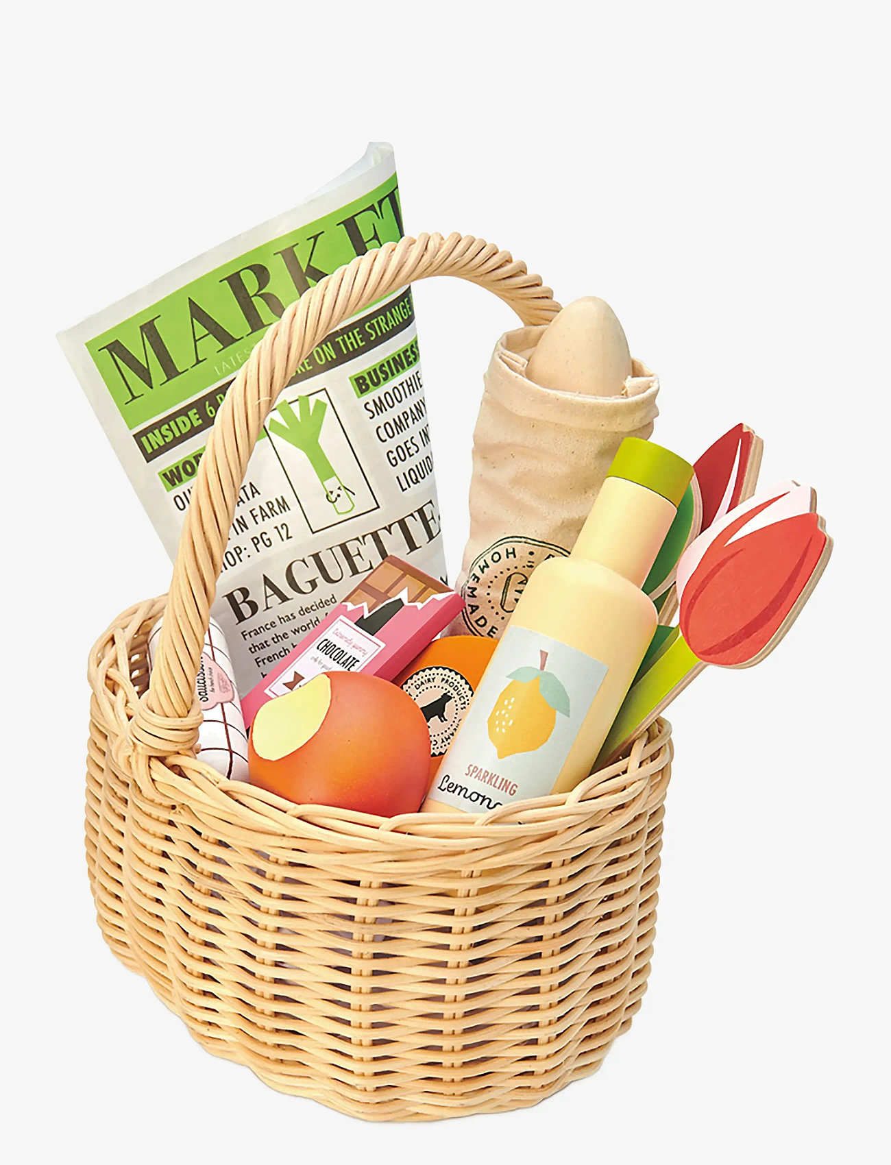 Tender Leaf - Wicker Shopping Basket - leksaksmat & leksakstårtor - multi - 1