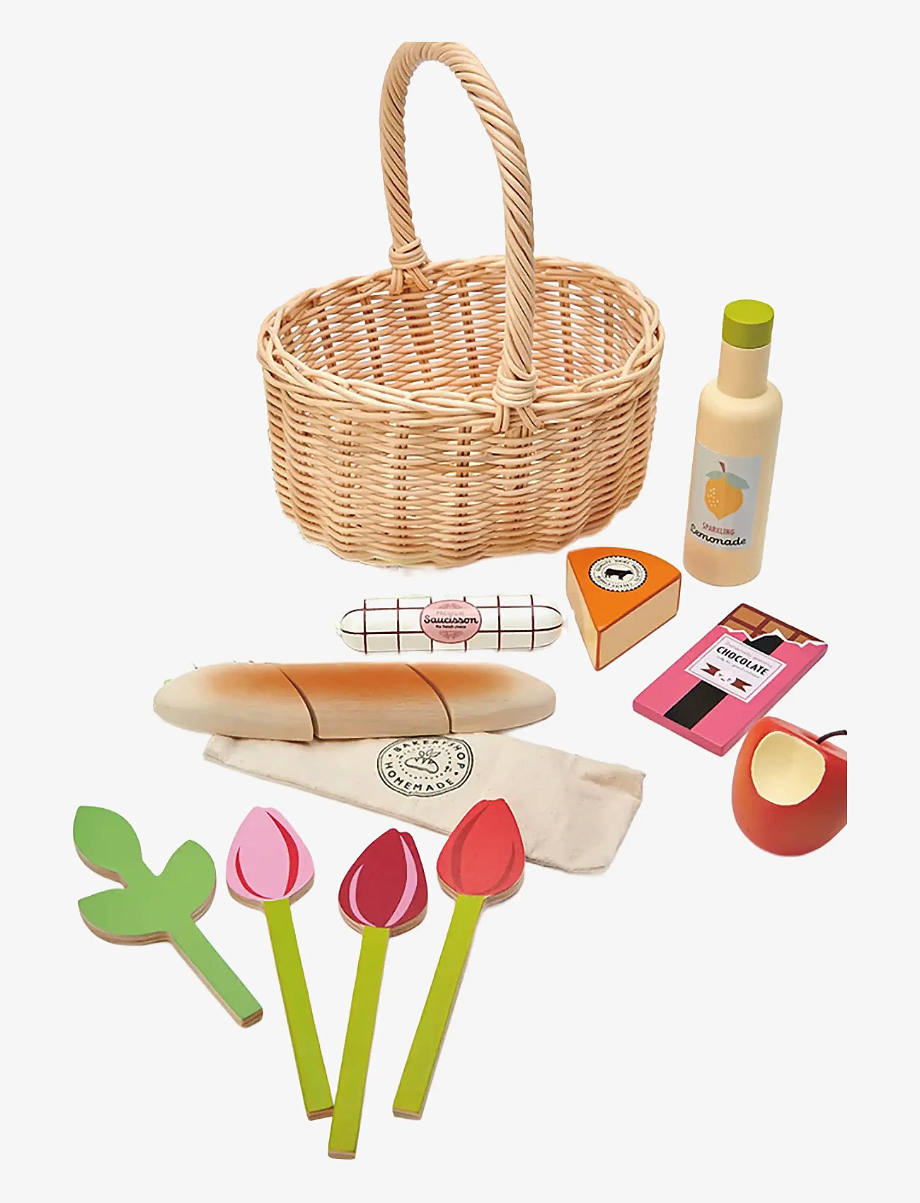 Tender Leaf - Wicker Shopping Basket - leksaksmat & leksakstårtor - multi - 2