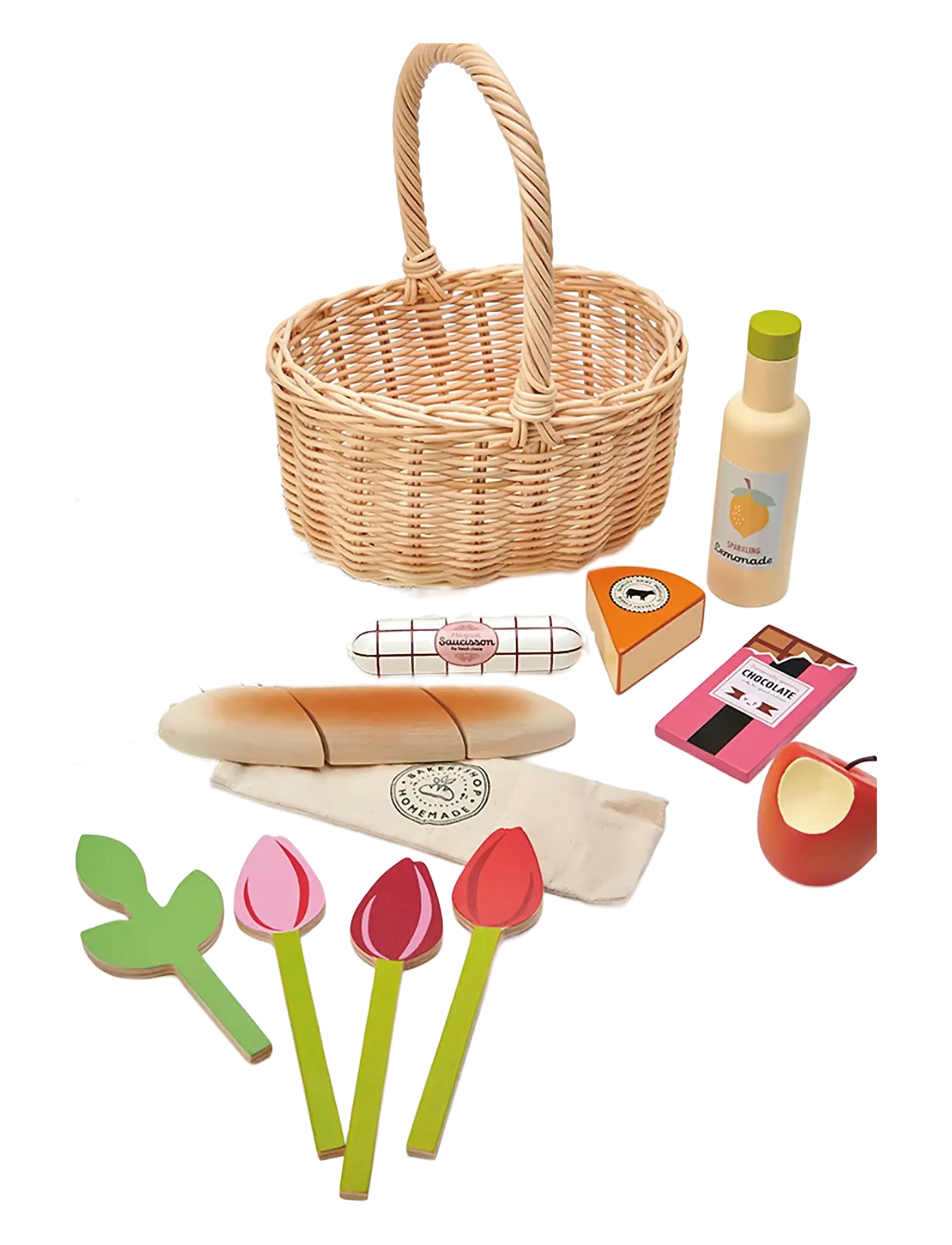 Tender Leaf - Wicker Shopping Basket - leksaksmat & leksakstårtor - multi - 2