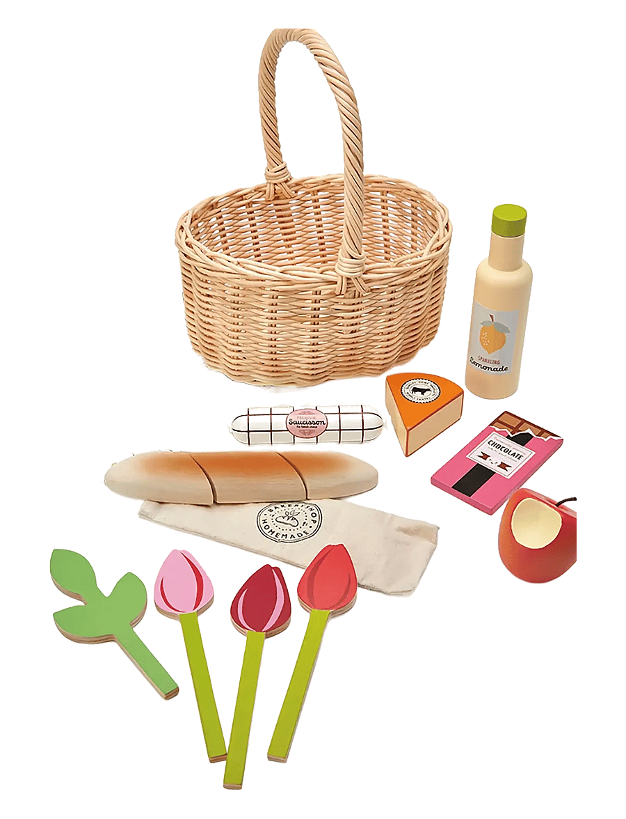 Tender Leaf - Wicker Shopping Basket - leksaksmat & leksakstårtor - multi - 2