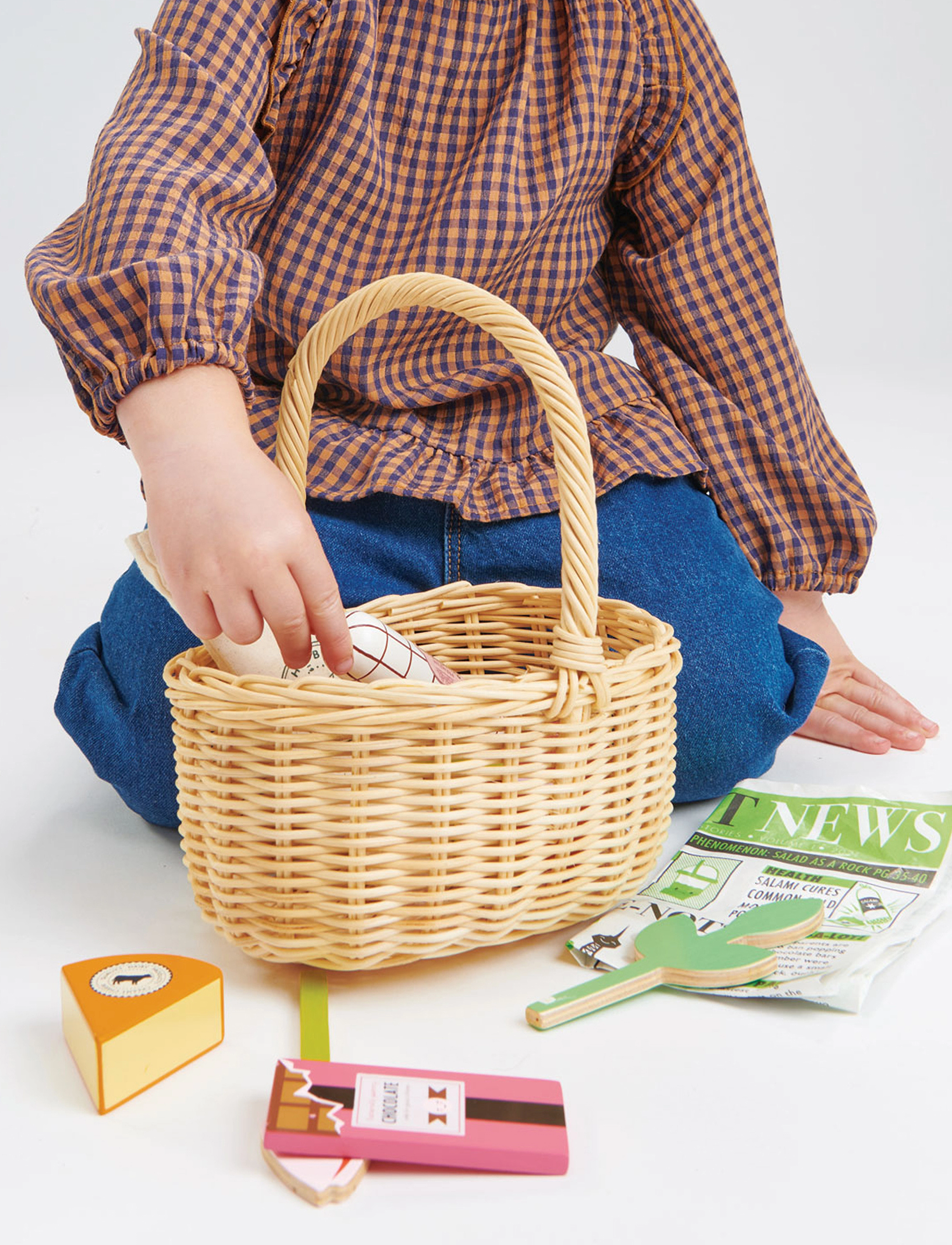 Tender Leaf Wicker Shopping Basket, One Size, Multi/patterned, Rollespil > Markedsboder Og Tilbehør Til Legetøj, Børn