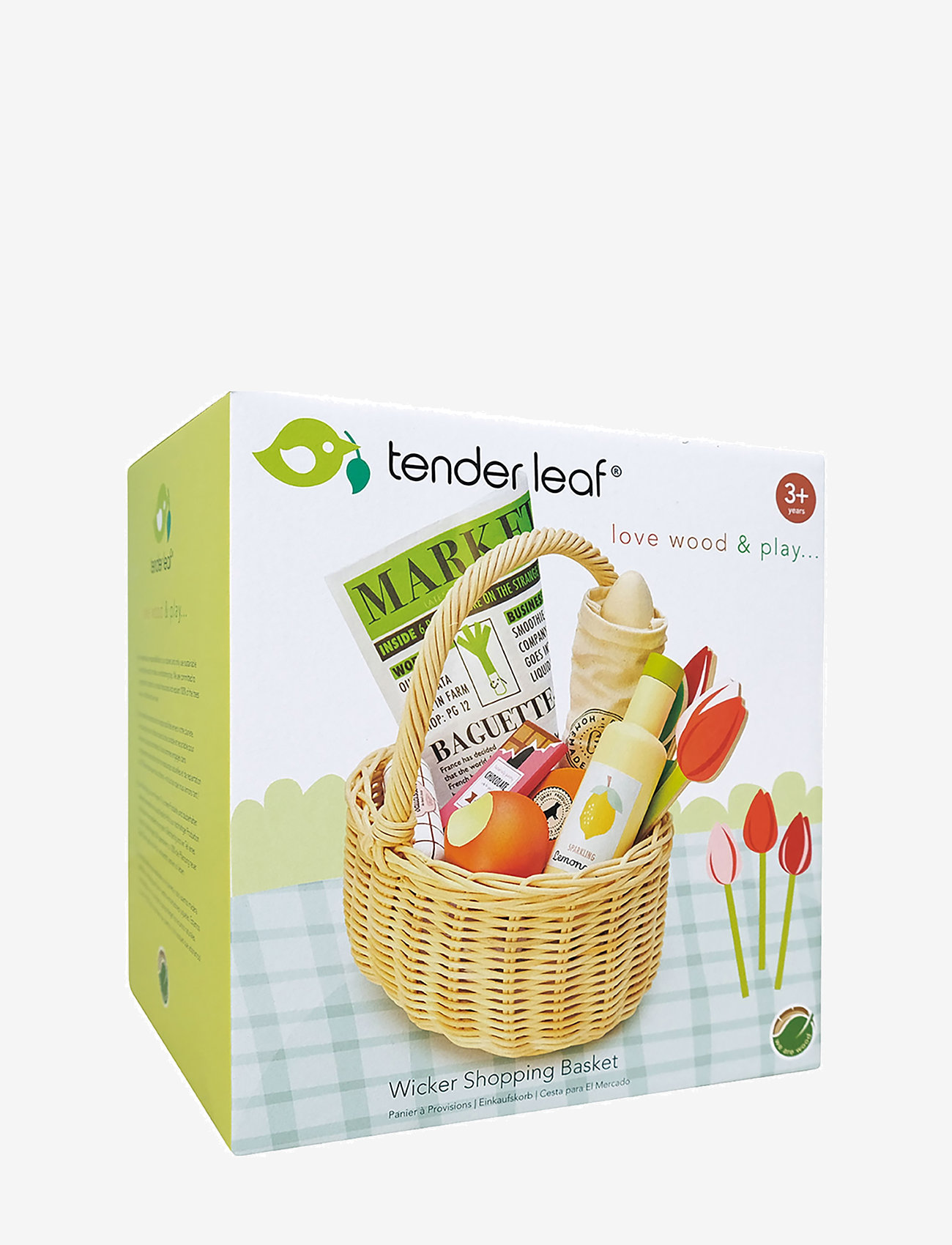 Tender Leaf - Wicker Shopping Basket - leksaksmat & leksakstårtor - multi - 3
