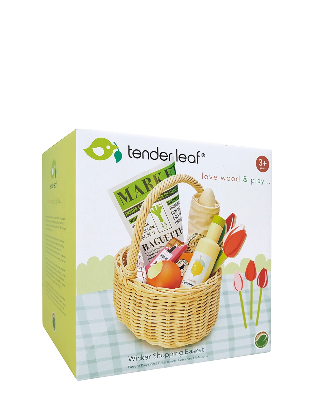 Tender Leaf - Wicker Shopping Basket - leksaksmat & leksakstårtor - multi - 3