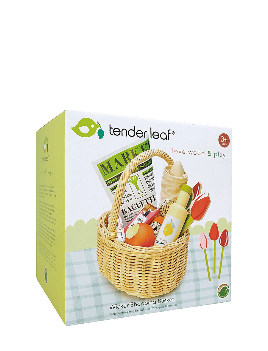 Tender Leaf - Wicker Shopping Basket - leksaksmat & leksakstårtor - multi - 3