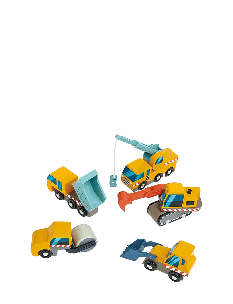 Tender Leaf - 5 Construction Vehicles - byggmaskiner - multi - 1