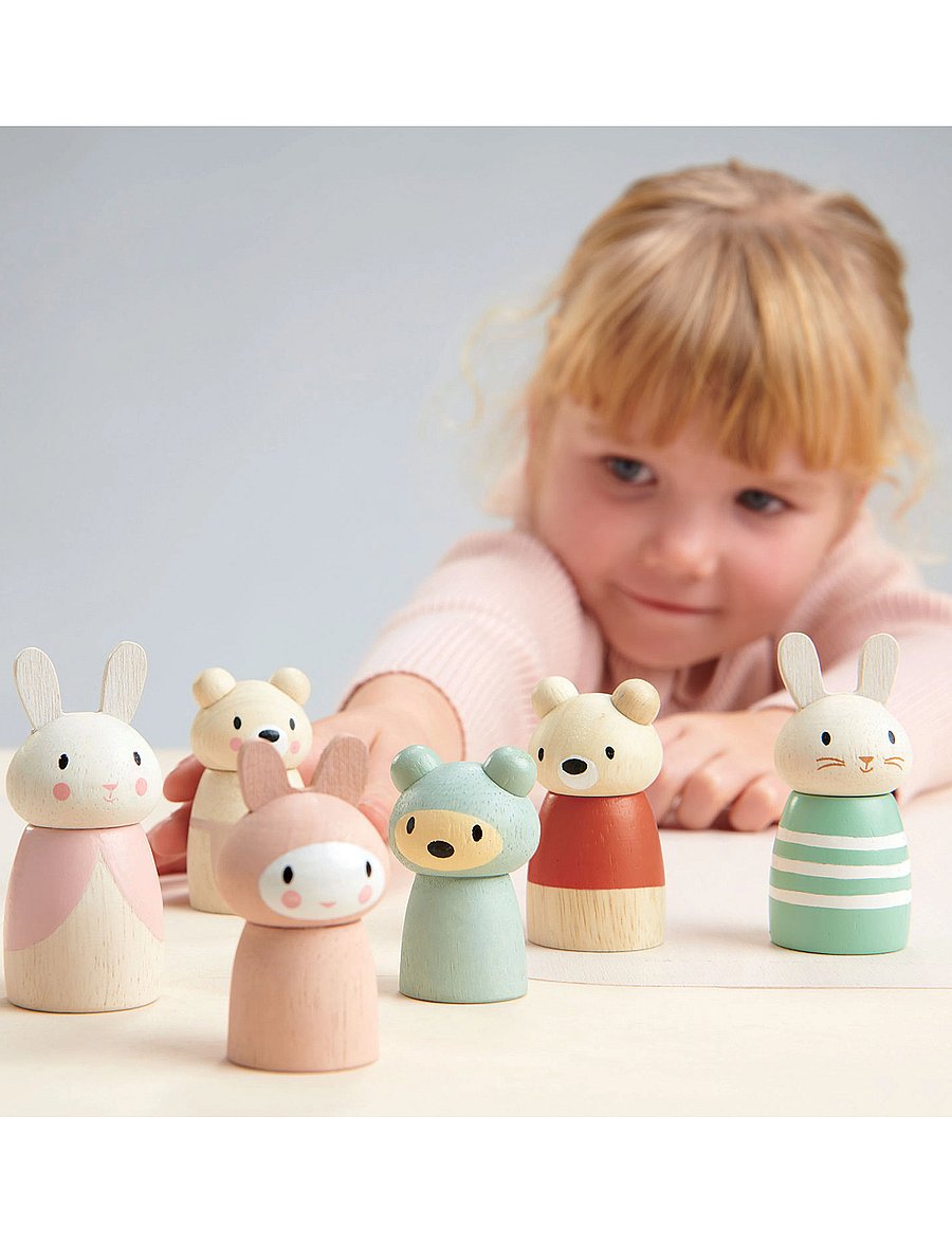 Tender Leaf - Bunny Family - träfigurer - multi - 3