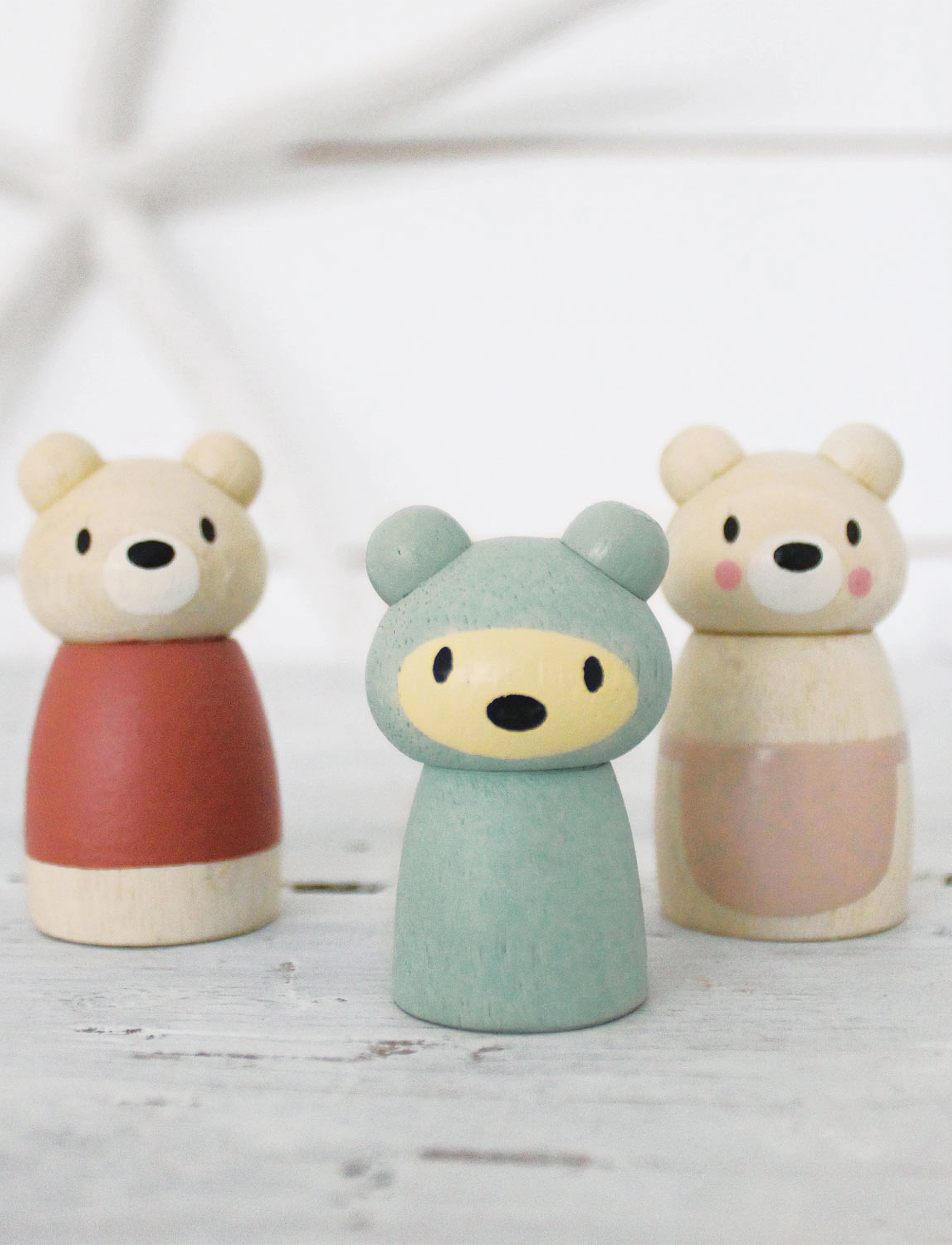 Tender Leaf Bear Family, Børn, Træfigur, Multi/mønstret, Str: ONE SIZE