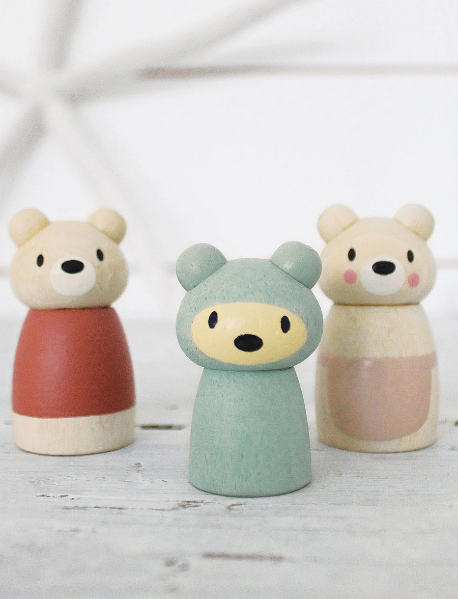 Tender Leaf - Bear Family - träfigurer - multi - 0