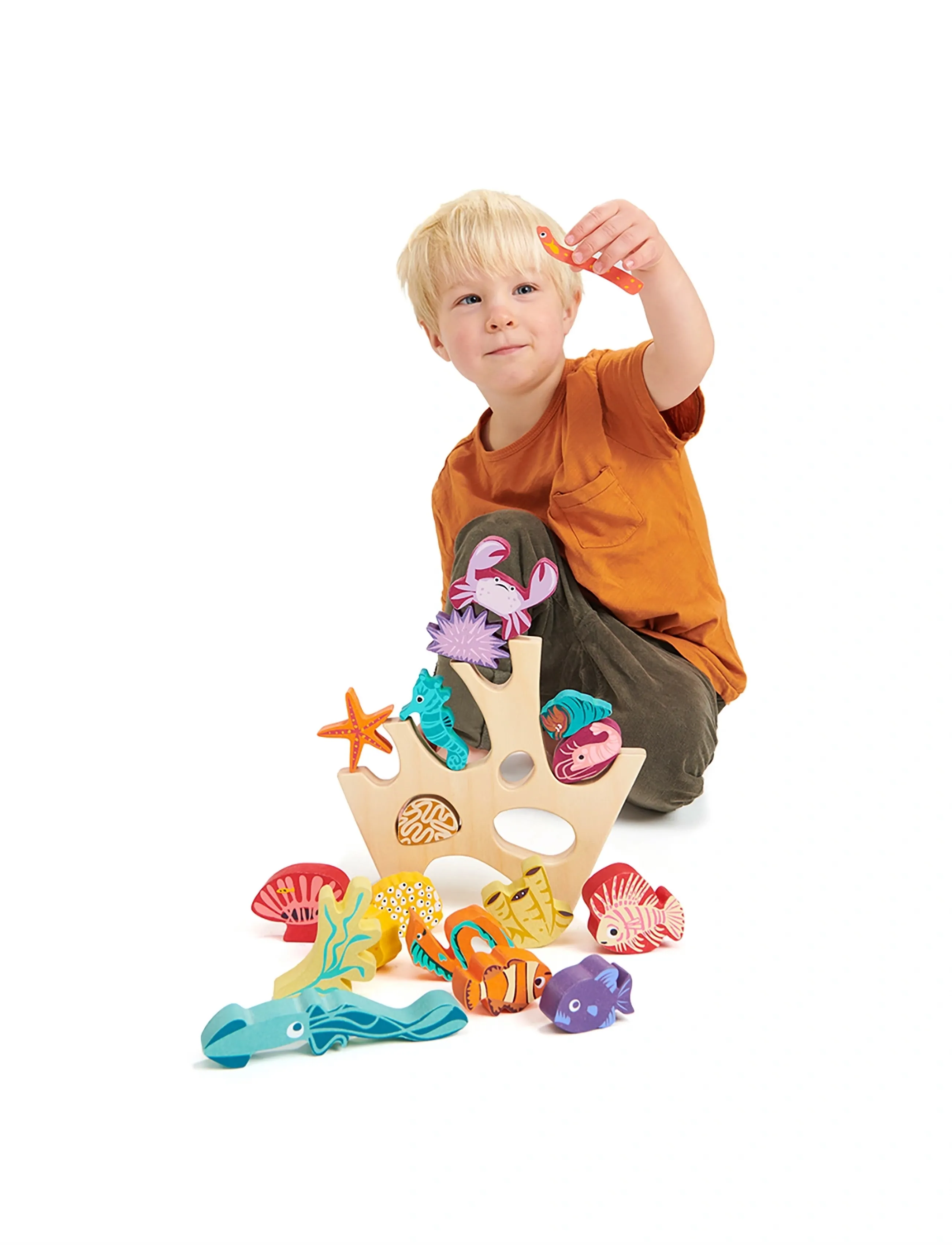 Tender Leaf Stacking Coral Reef, Børn, Stackable Blocks, Multi/mønstret, Str: ONE SIZE