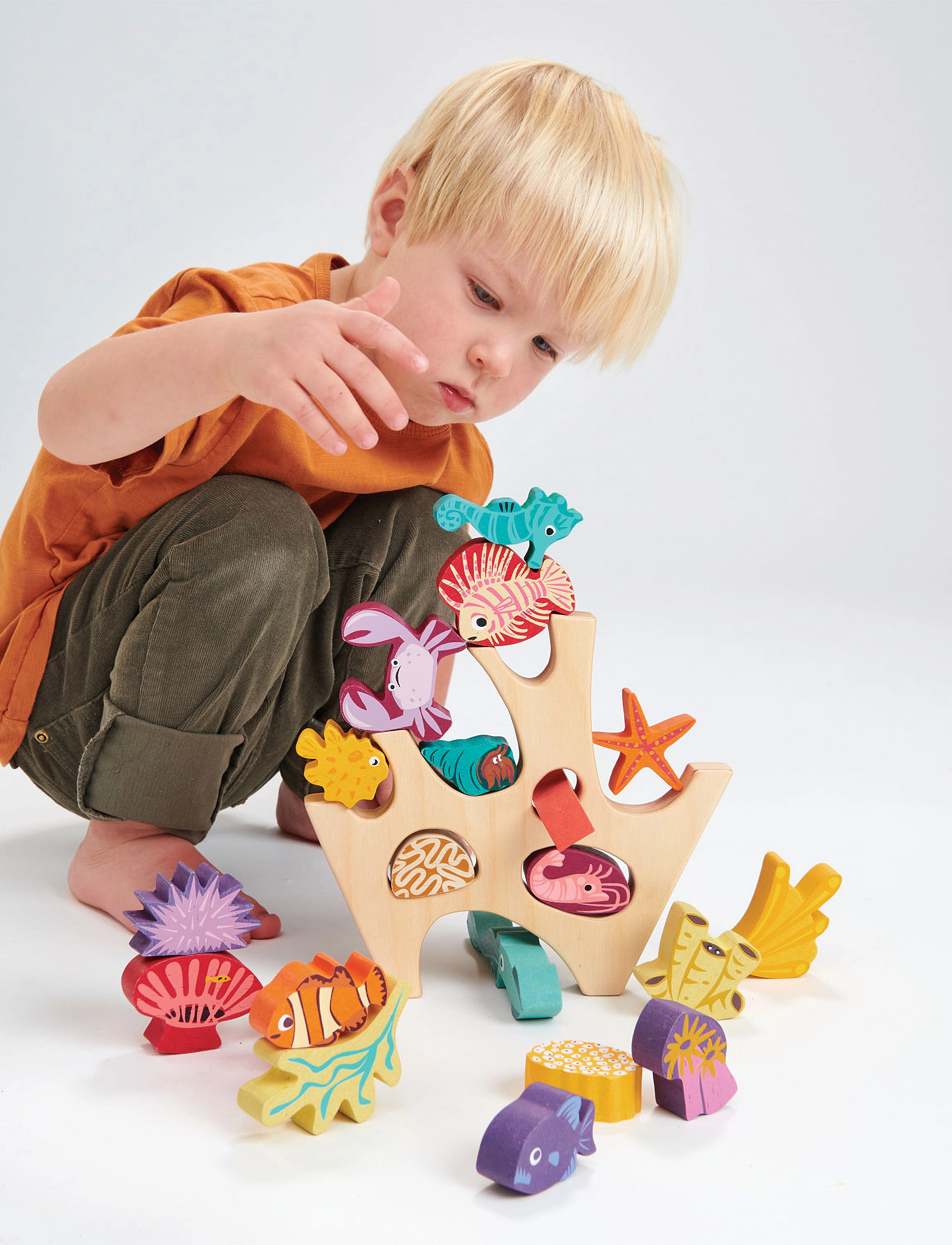 Tender Leaf - Stacking Coral Reef - stapelbara klossar - multi - 4