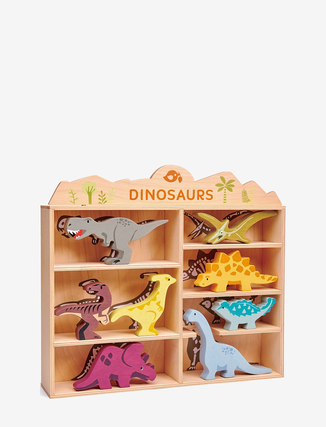 Tender Leaf - Dinosaurs in Shelf - träfigurer - multi - 0