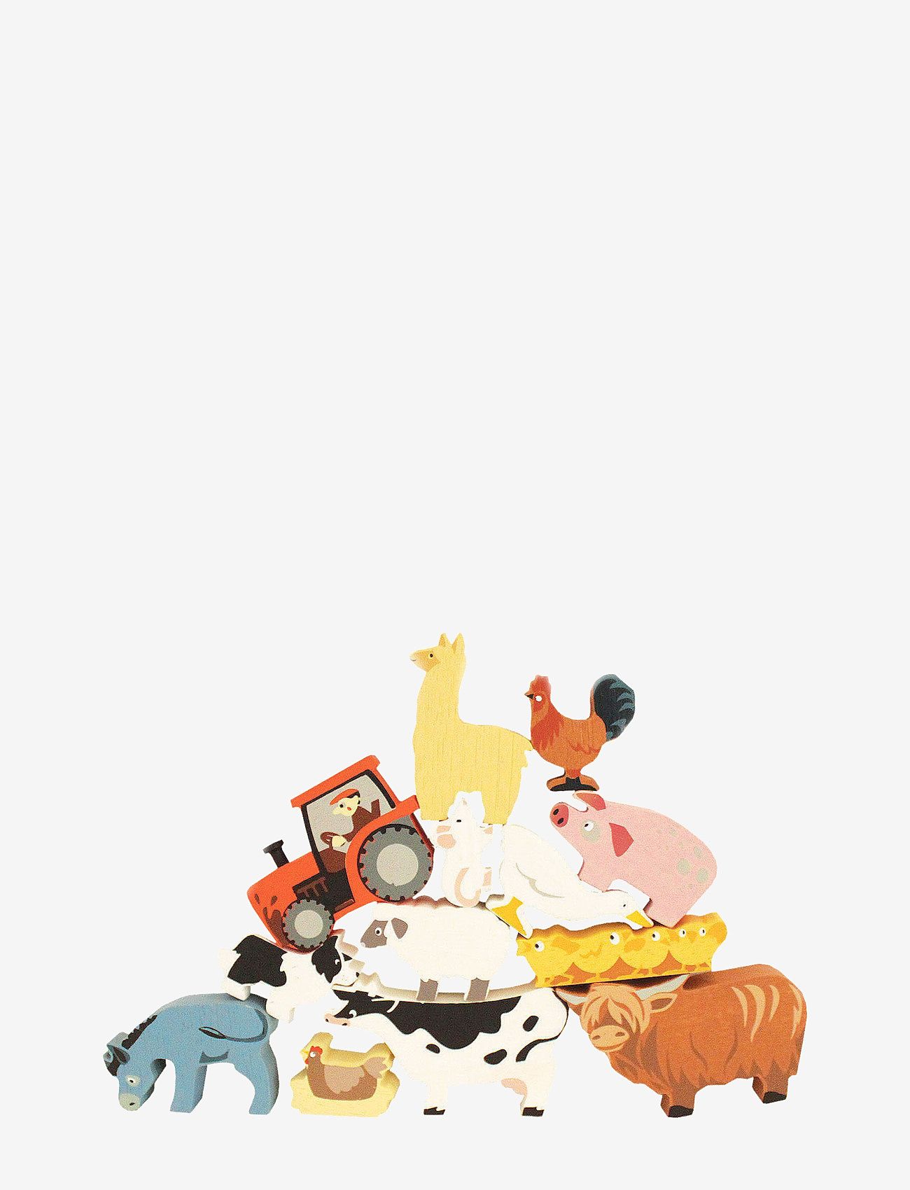 Tender Leaf - Display Shelf with 13 Wooden Animals - Farmyard - lekset - multi - 2