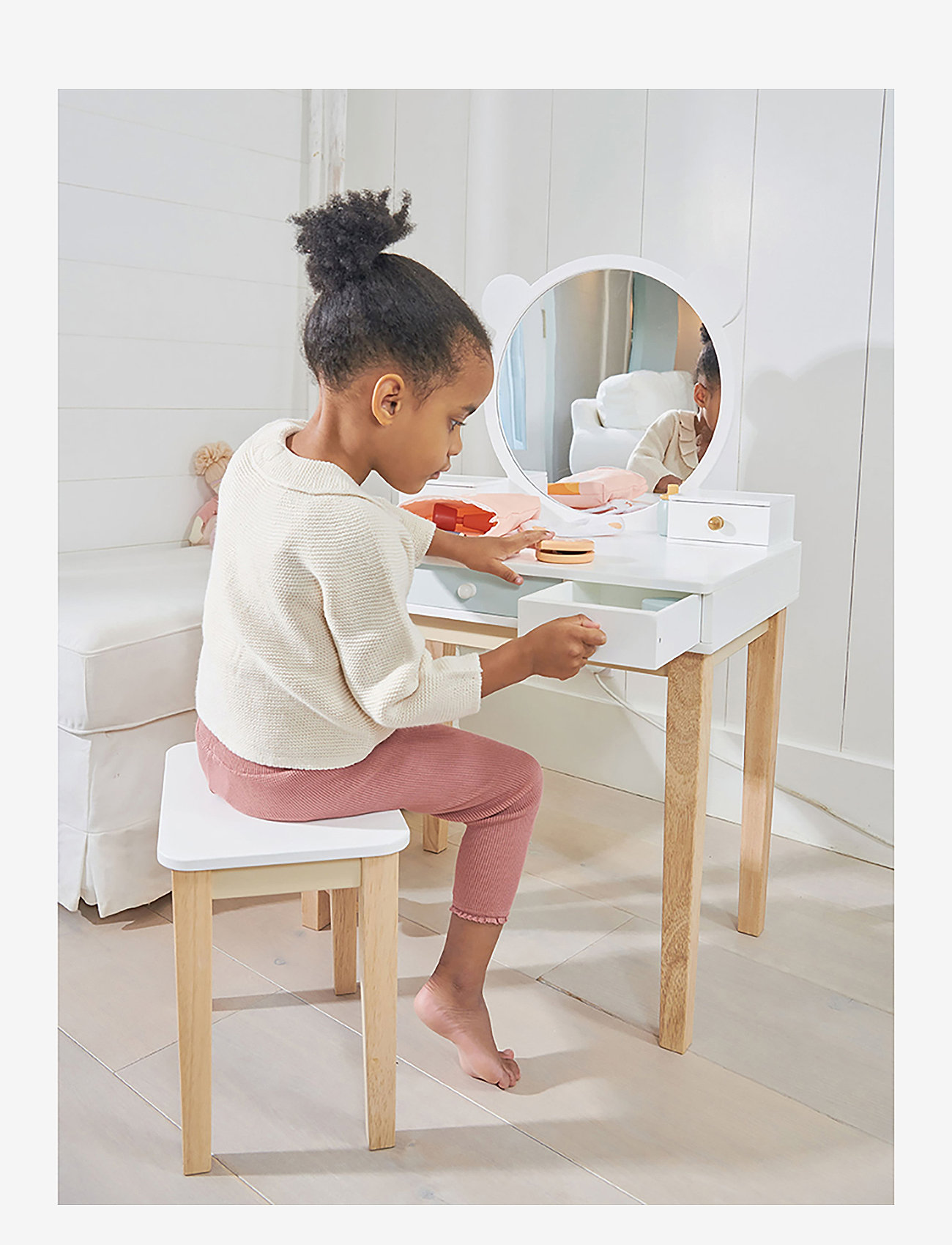 Tender Leaf - Children's Furniture - Dressing Table with Chair - pakkeløsninger - white - 1