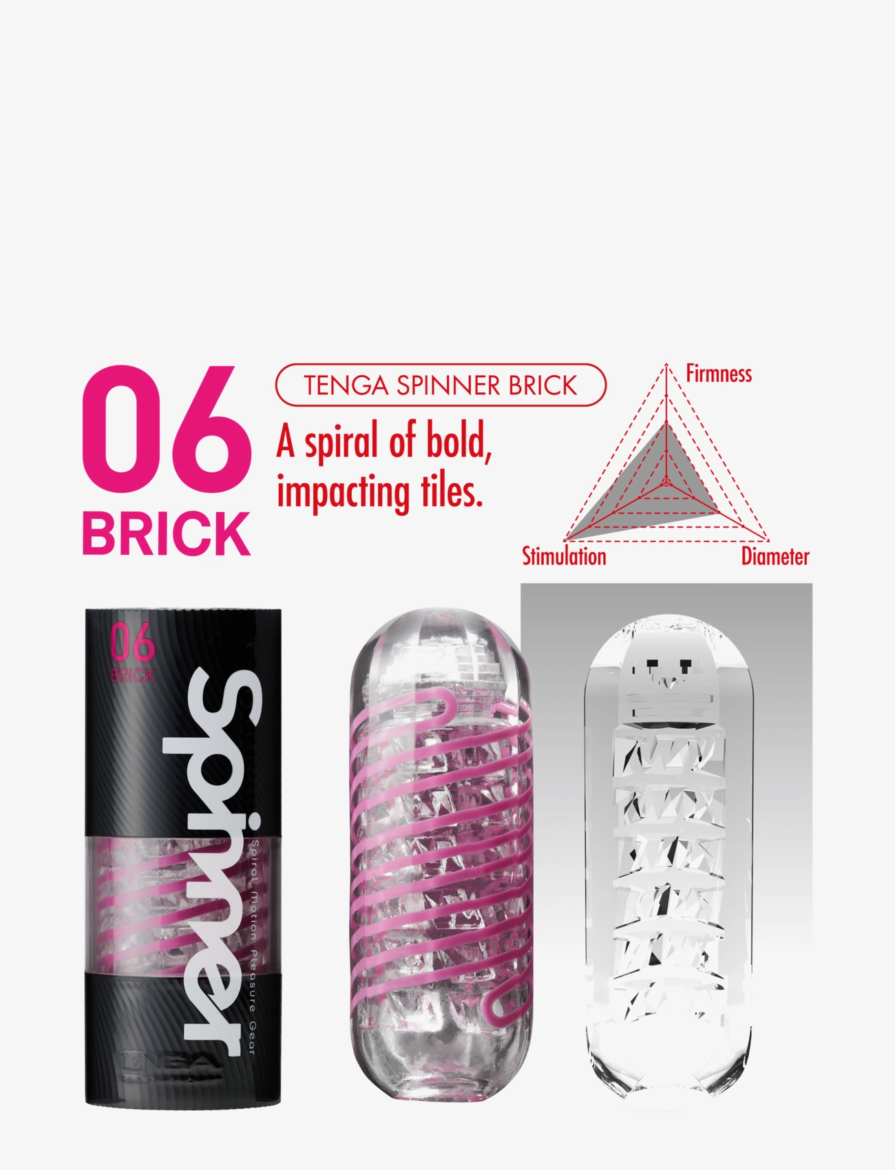 Tenga - Tenga Spinner 06 Brick - glidmedel & oljor - no color - 3