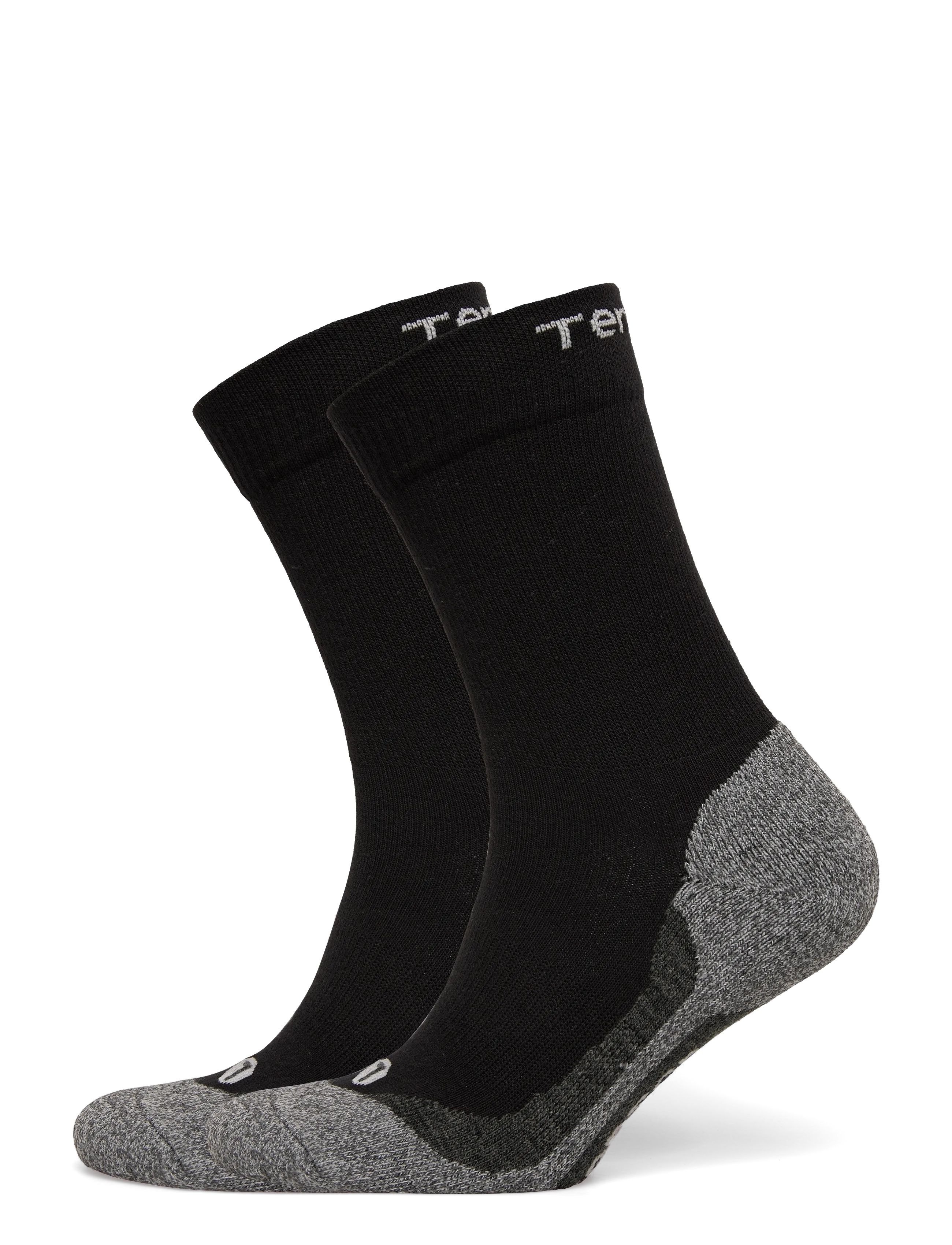 Tenson Core Hiking Crew Sock 2-Pack Unisex - Drabužiai - BLACK / black