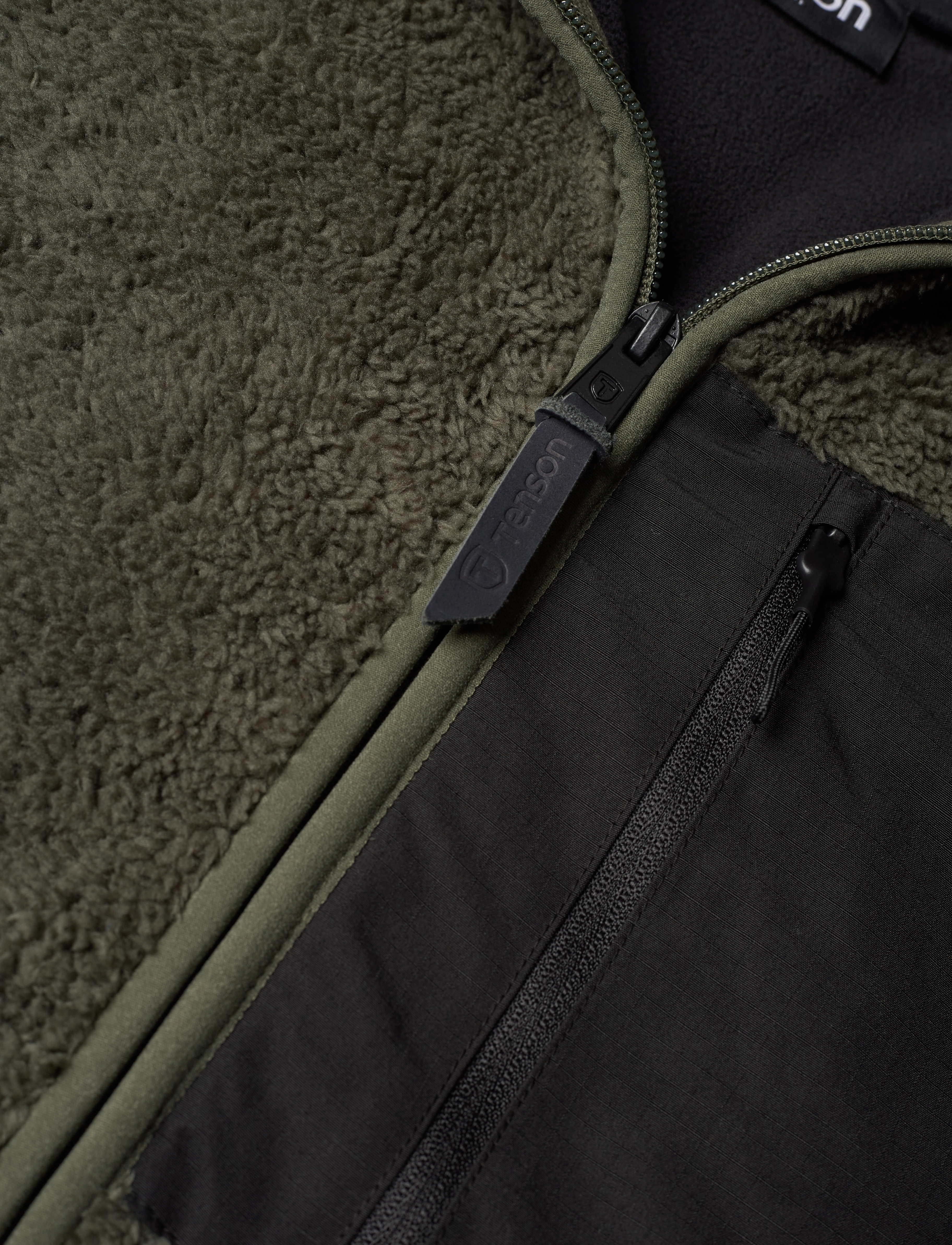 Tenson - Thermal Pile Zip J M - dark khaki - 2