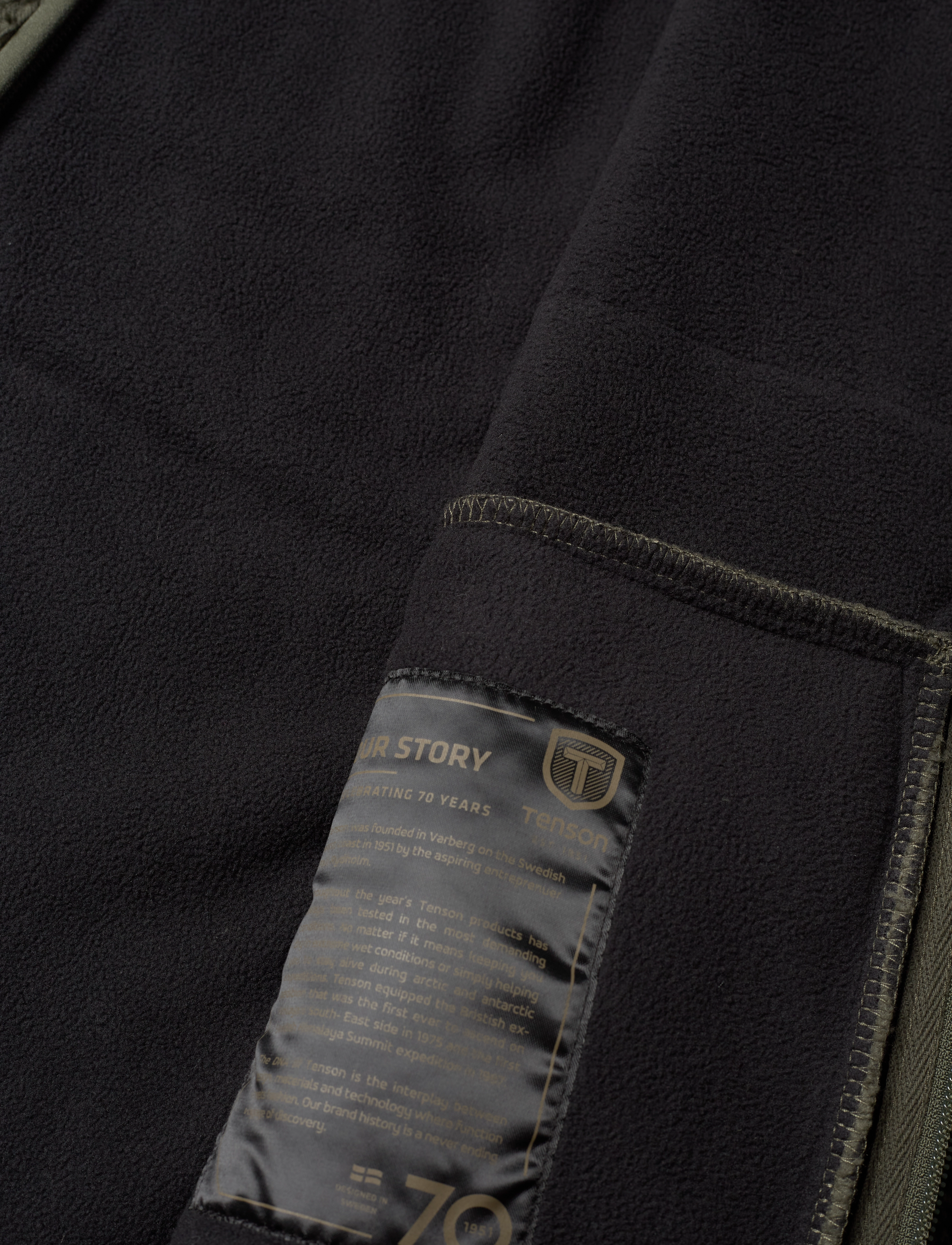 Tenson - Thermal Pile Zip J M - dark khaki - 4