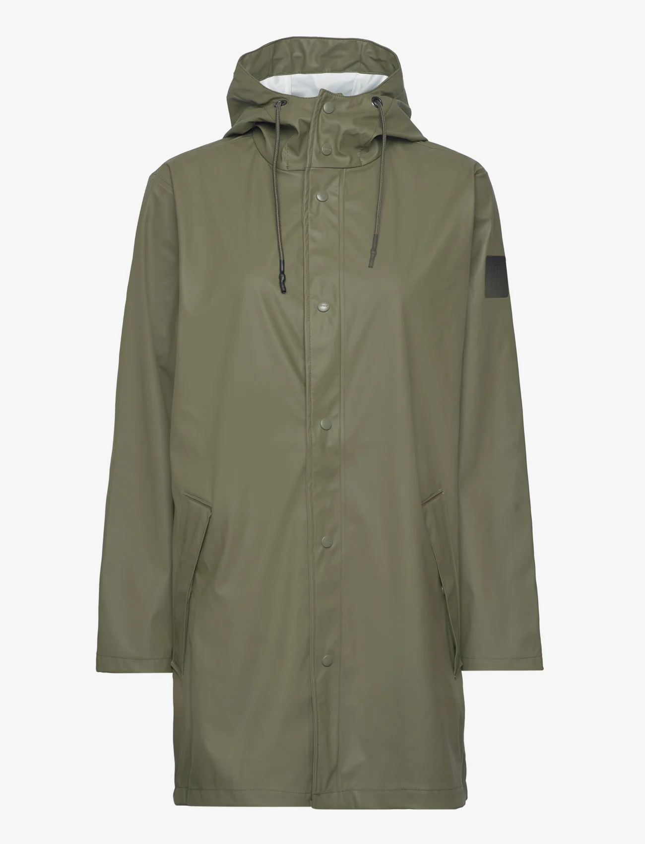 Tenson - Apelviken PU Coat W - rain coats - olive - 0