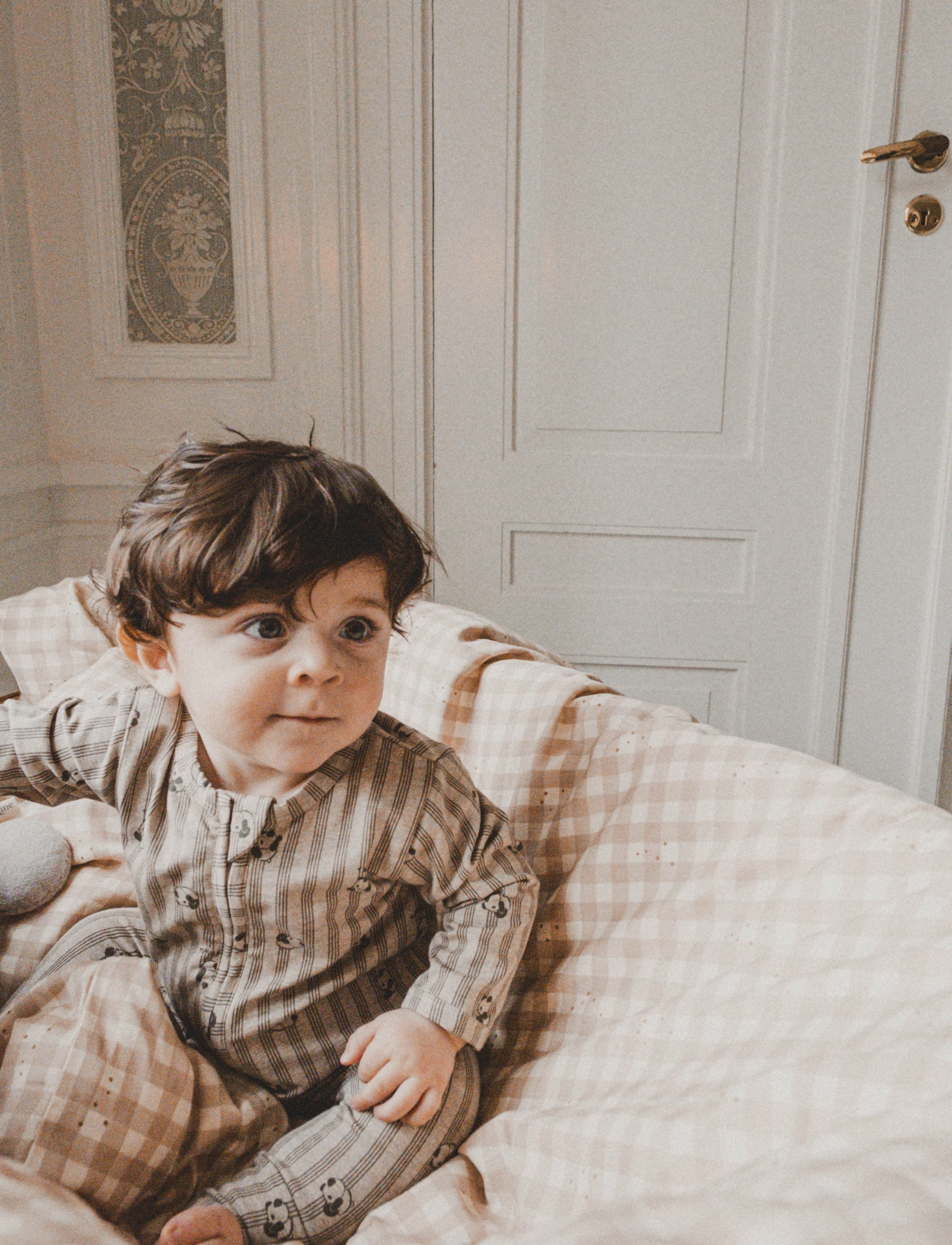 That's Mine - Levi bedding - sengesæt - stardust check beige - 5