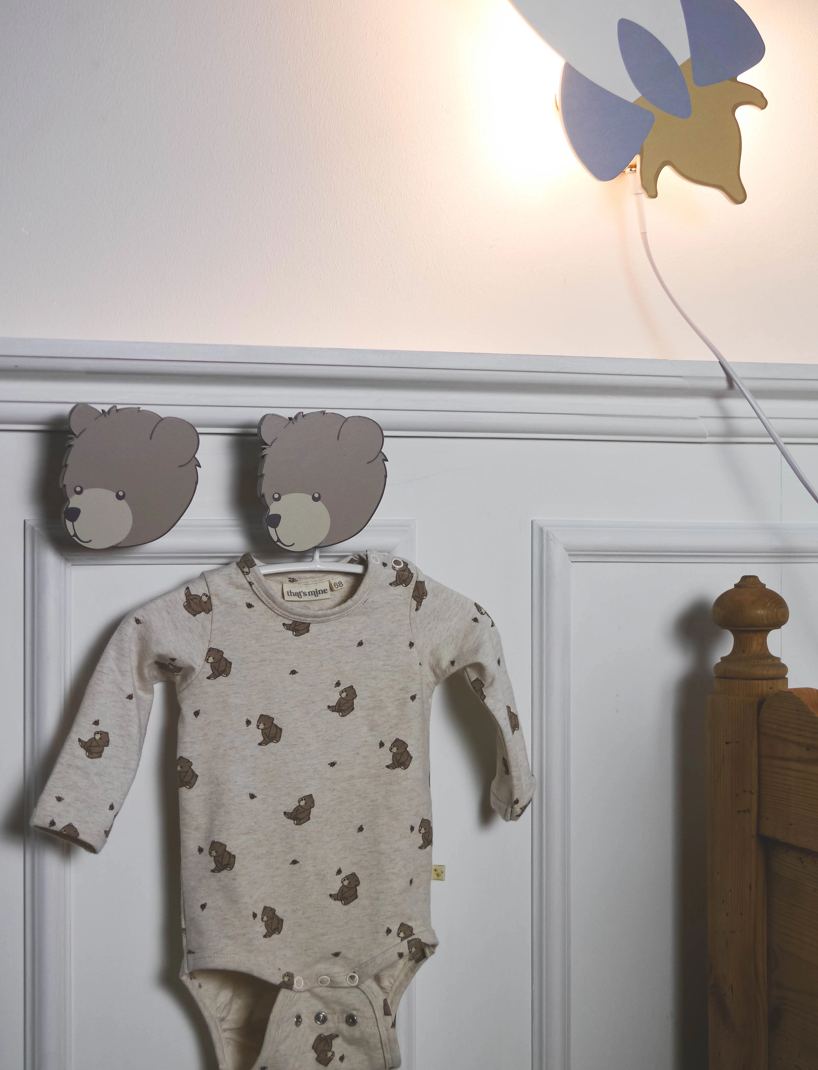 That's Mine Shane Wooden Wall Hooks 2-Pack, 13X7.5X8, Storage, Grau - & Hangers, Kinder