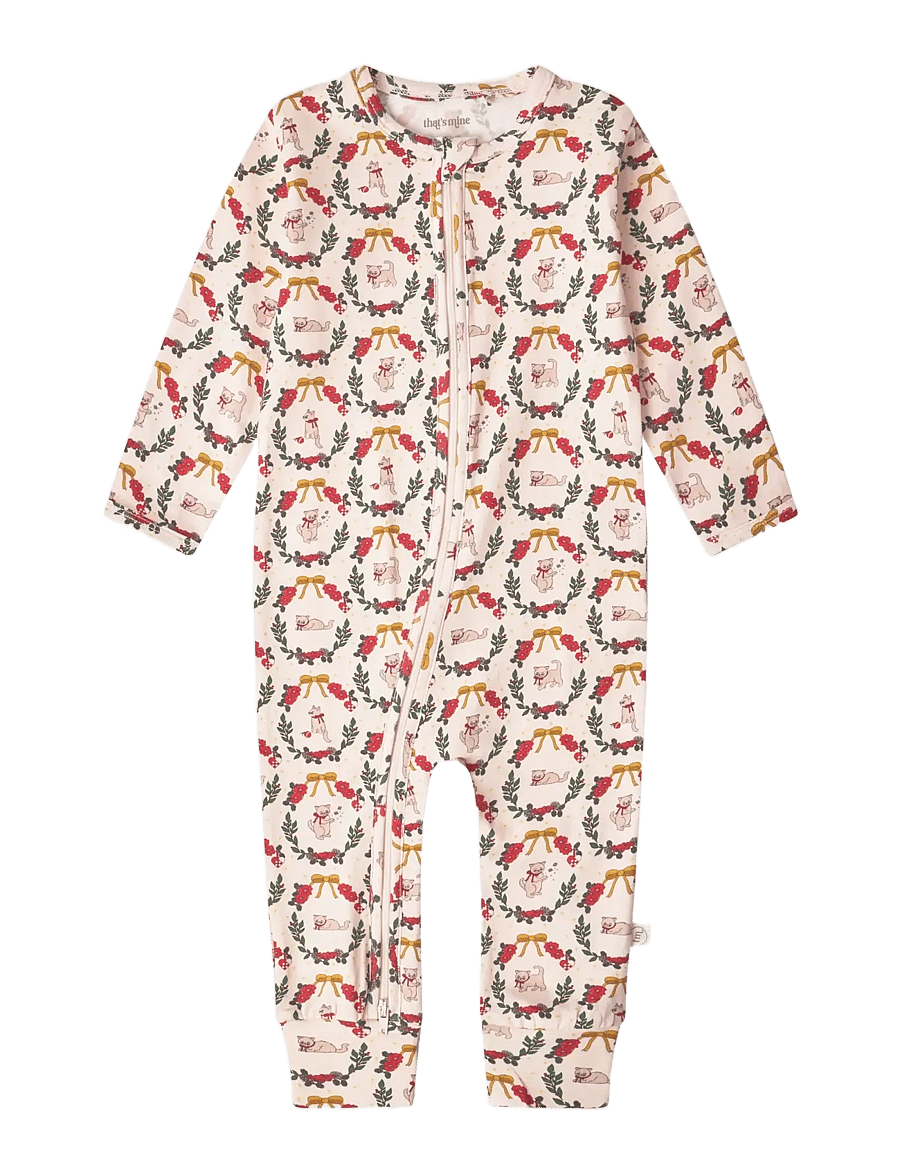 That's Mine - Elliotte onesie - magamiskombinesoonid - christmas wreath - 0