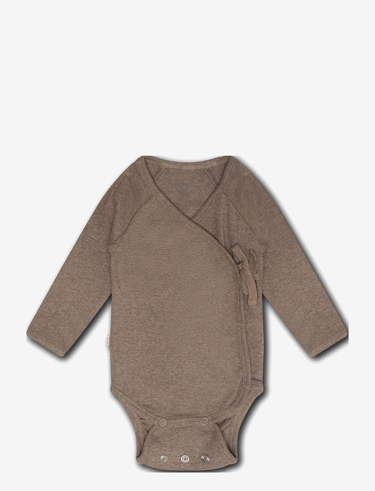 That's Mine - Becca wrap bodystocking - plain long-sleeved bodies - brown melange - 1